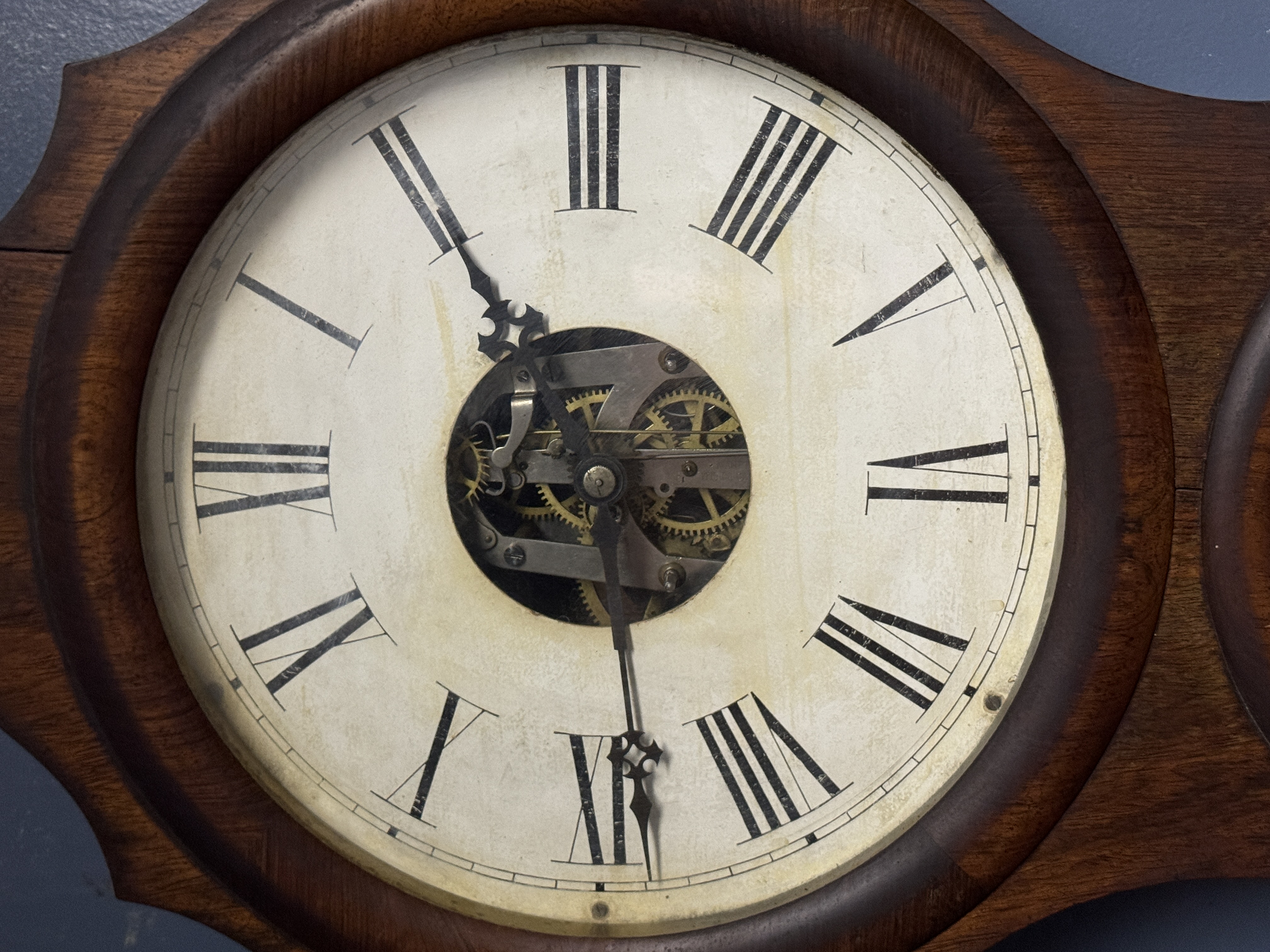 Ithaca No. 4 Office Calendar Wall Clock with Skeletonized Dial