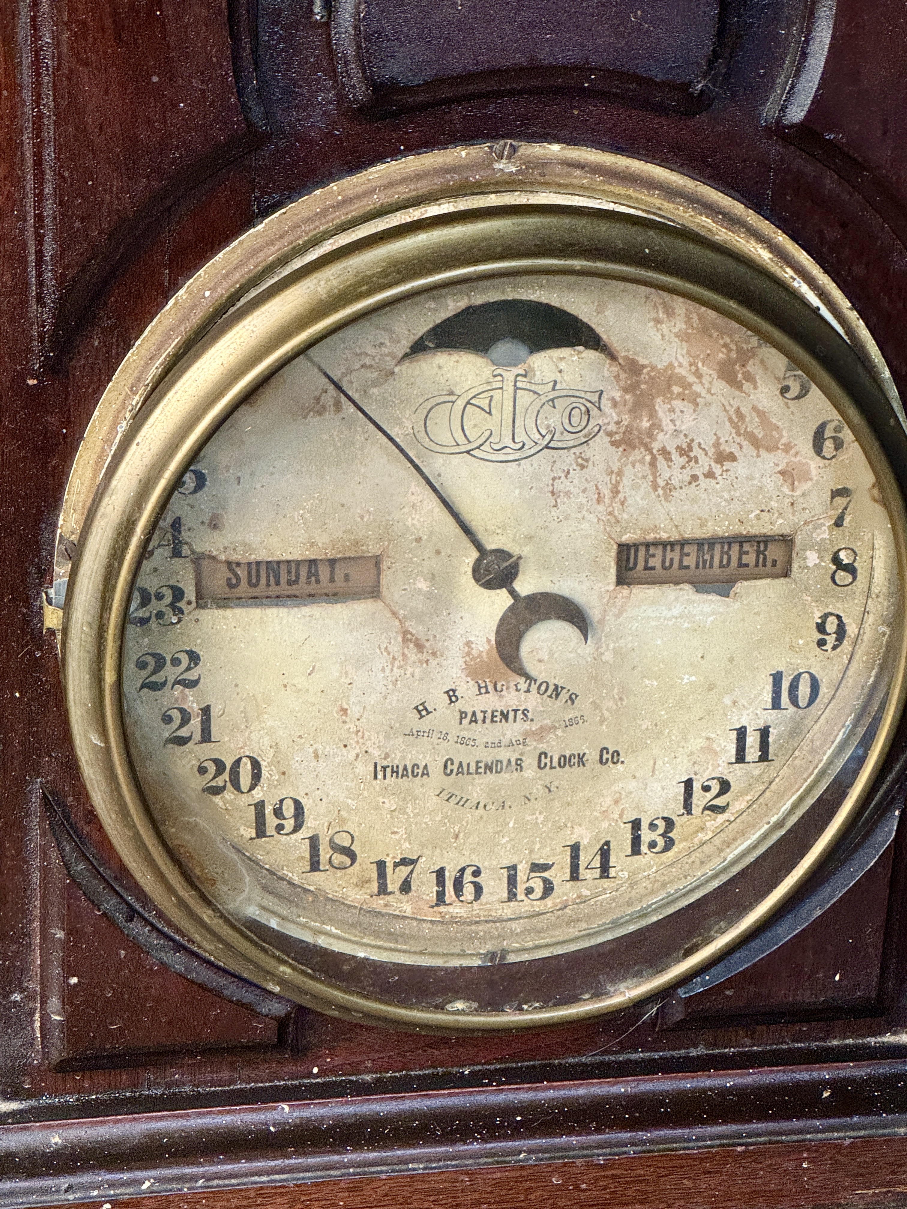 Ithaca Shelf Cottage No. 7 Double Dial Calendar Clock