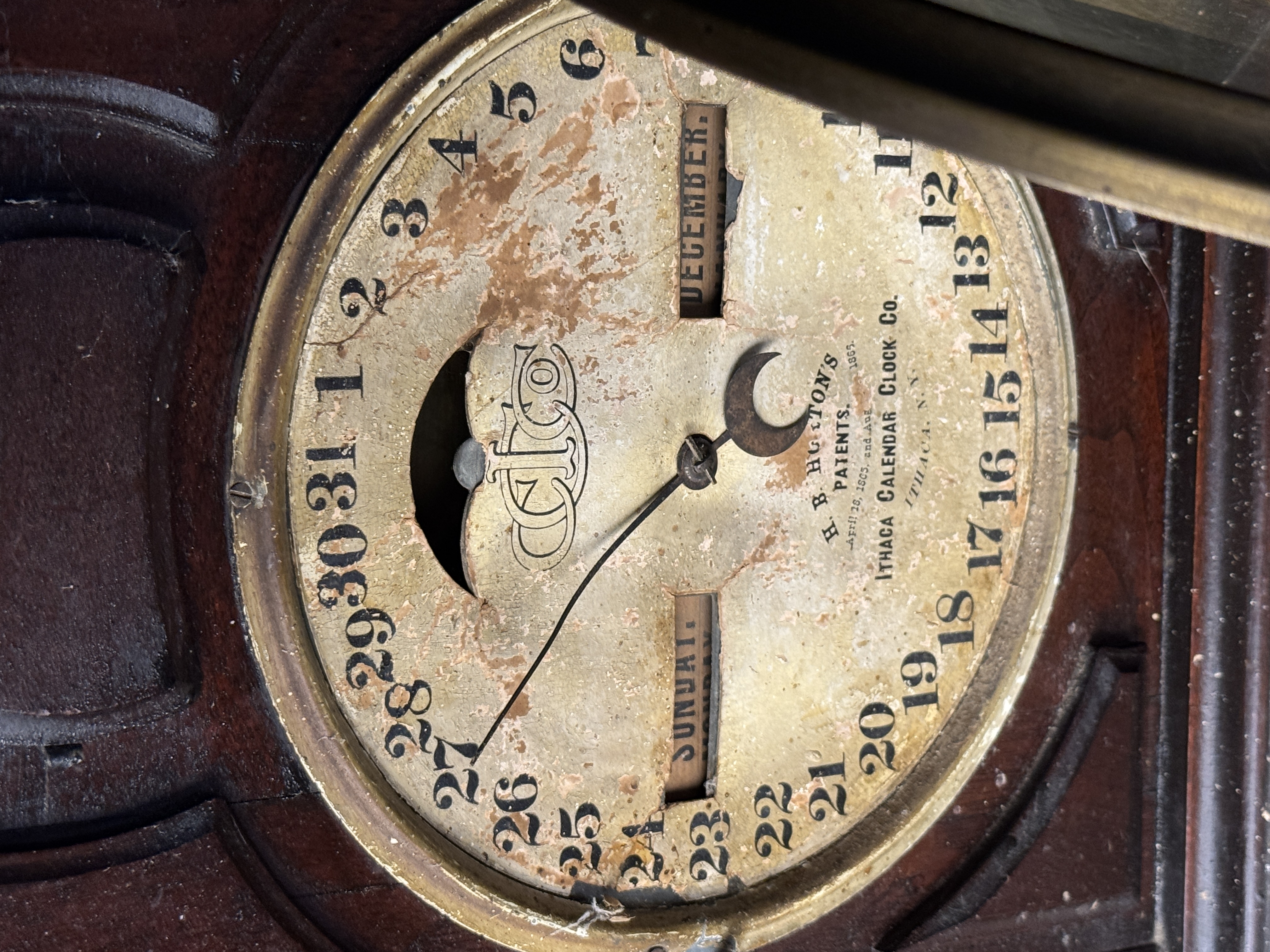 Ithaca Shelf Cottage No. 7 Double Dial Calendar Clock