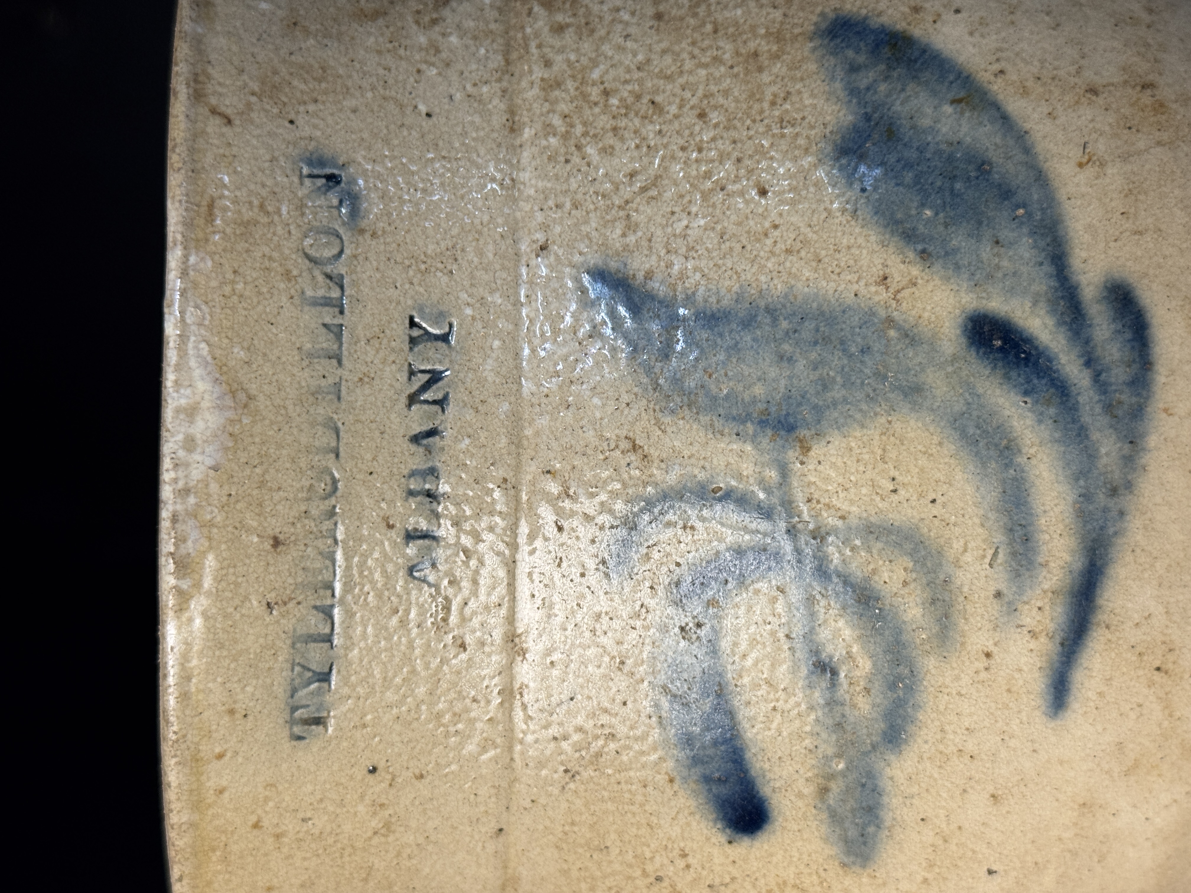 Tyler and Dillon Albany Salt Glazed Stoneware Jar with Cobalt Floral Decoration