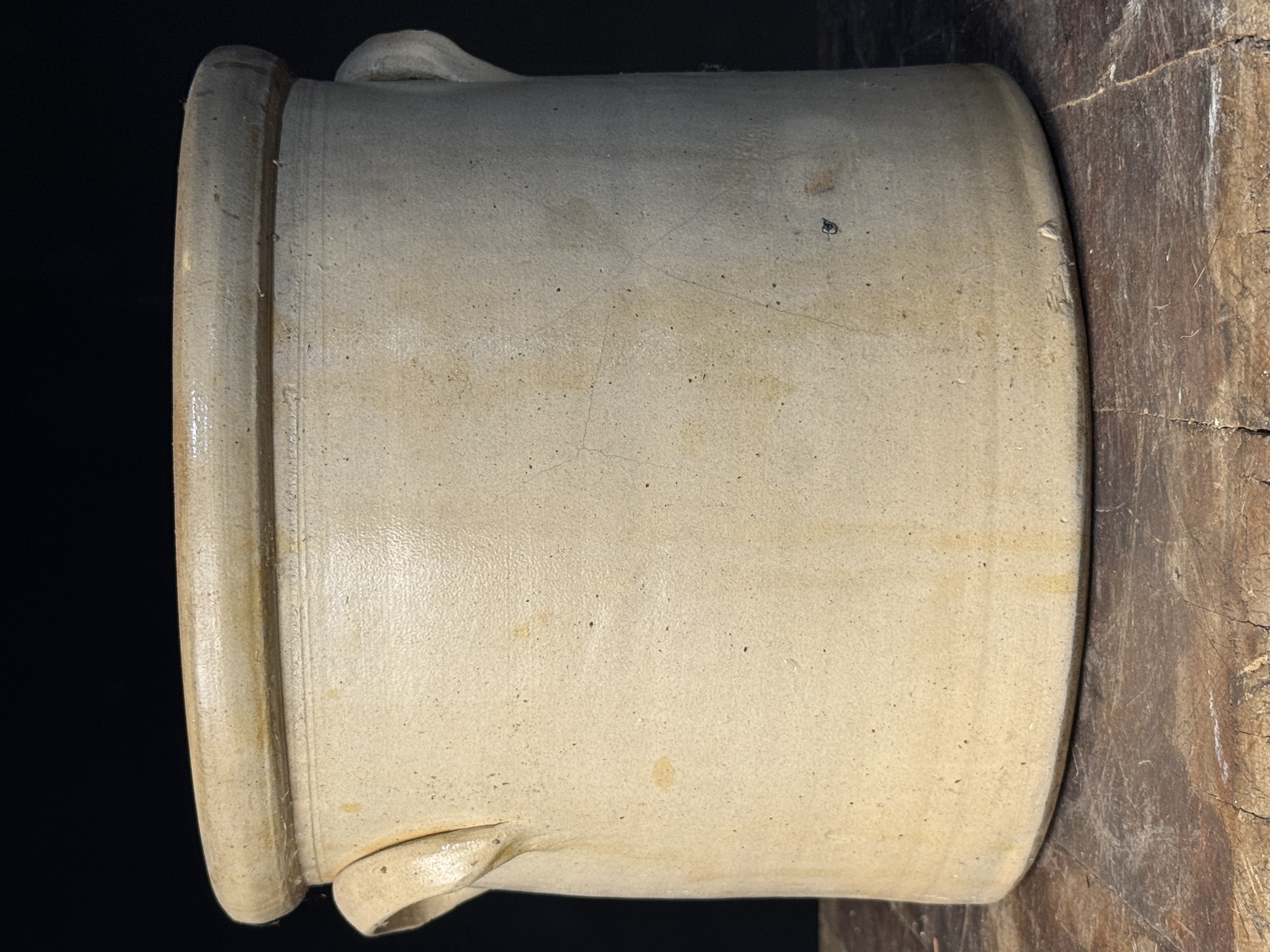 Burger and Co. Rochester New York Three Gallon Stoneware Crock with Cobalt Wreath Decoration