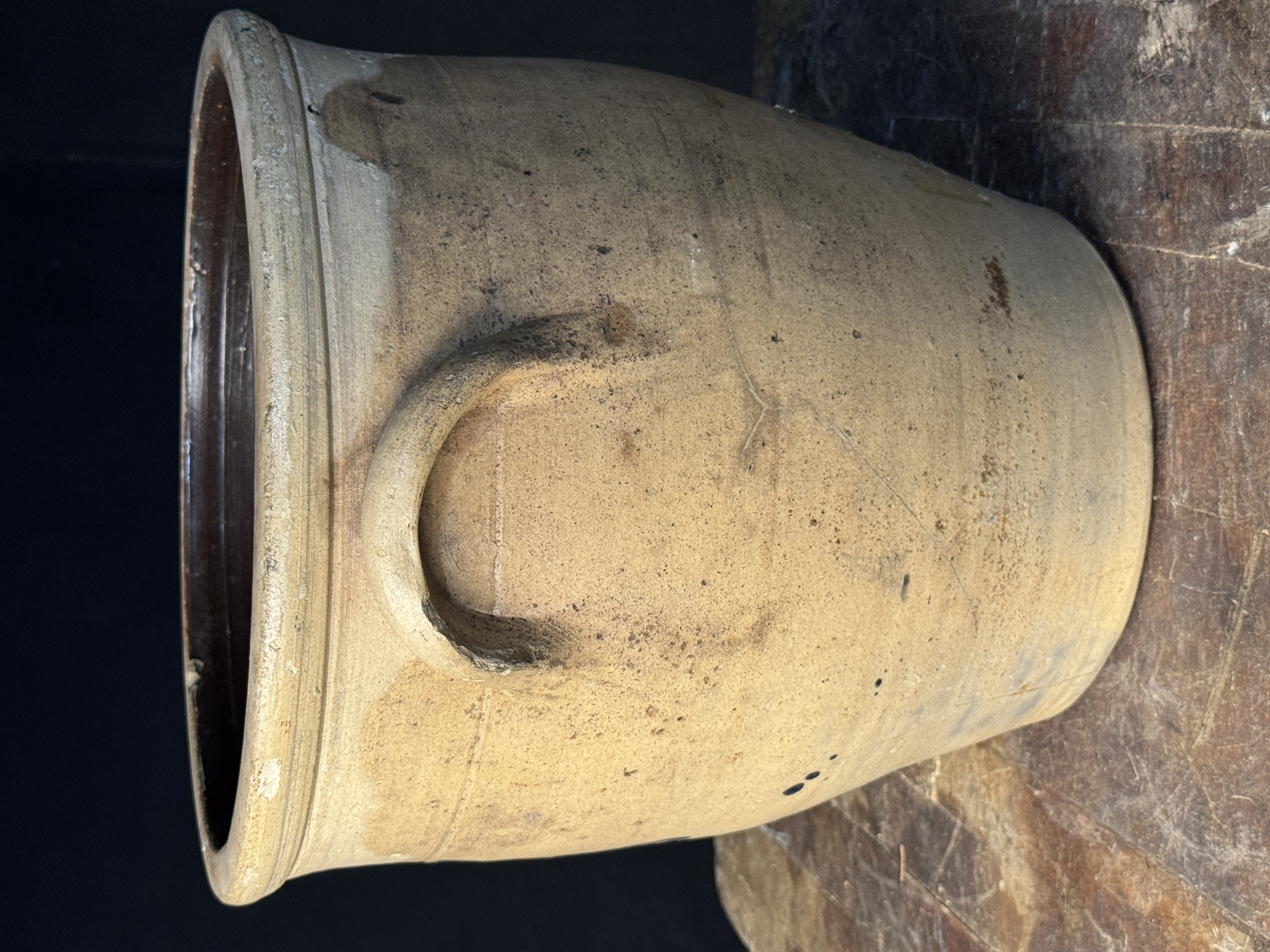 Red Wing 5 Gallon Salt Glaze Stoneware Crock with Cobalt Elephant Ear Decoration