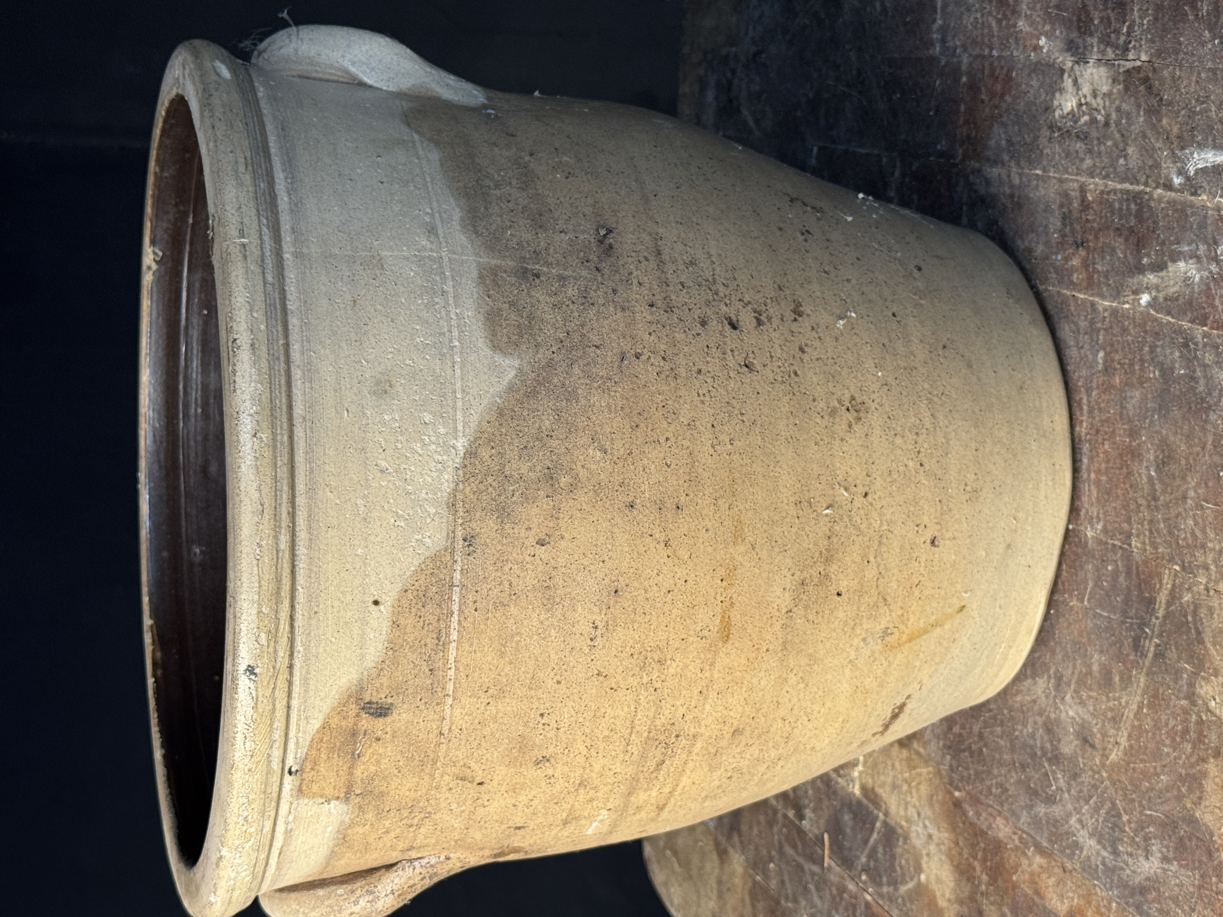 Red Wing 5 Gallon Salt Glaze Stoneware Crock with Cobalt Elephant Ear Decoration