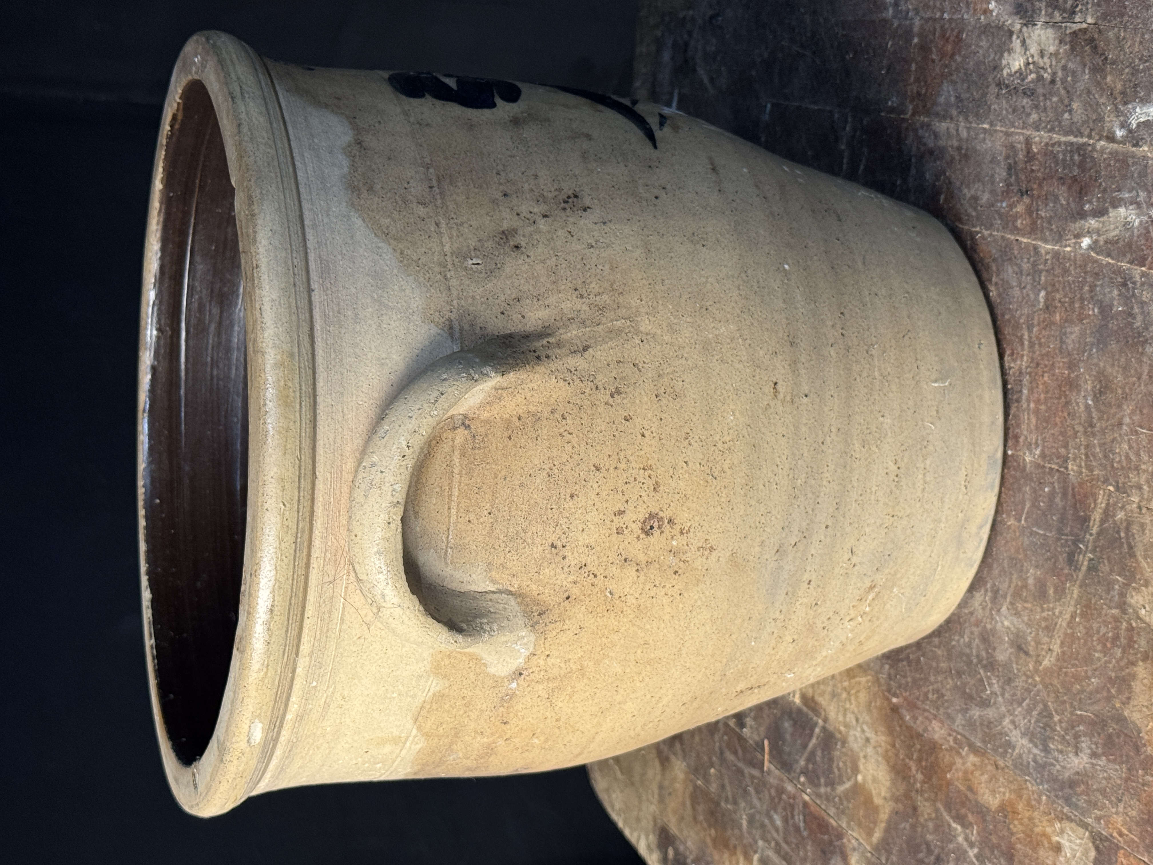 Red Wing 5 Gallon Salt Glaze Stoneware Crock with Cobalt Elephant Ear Decoration