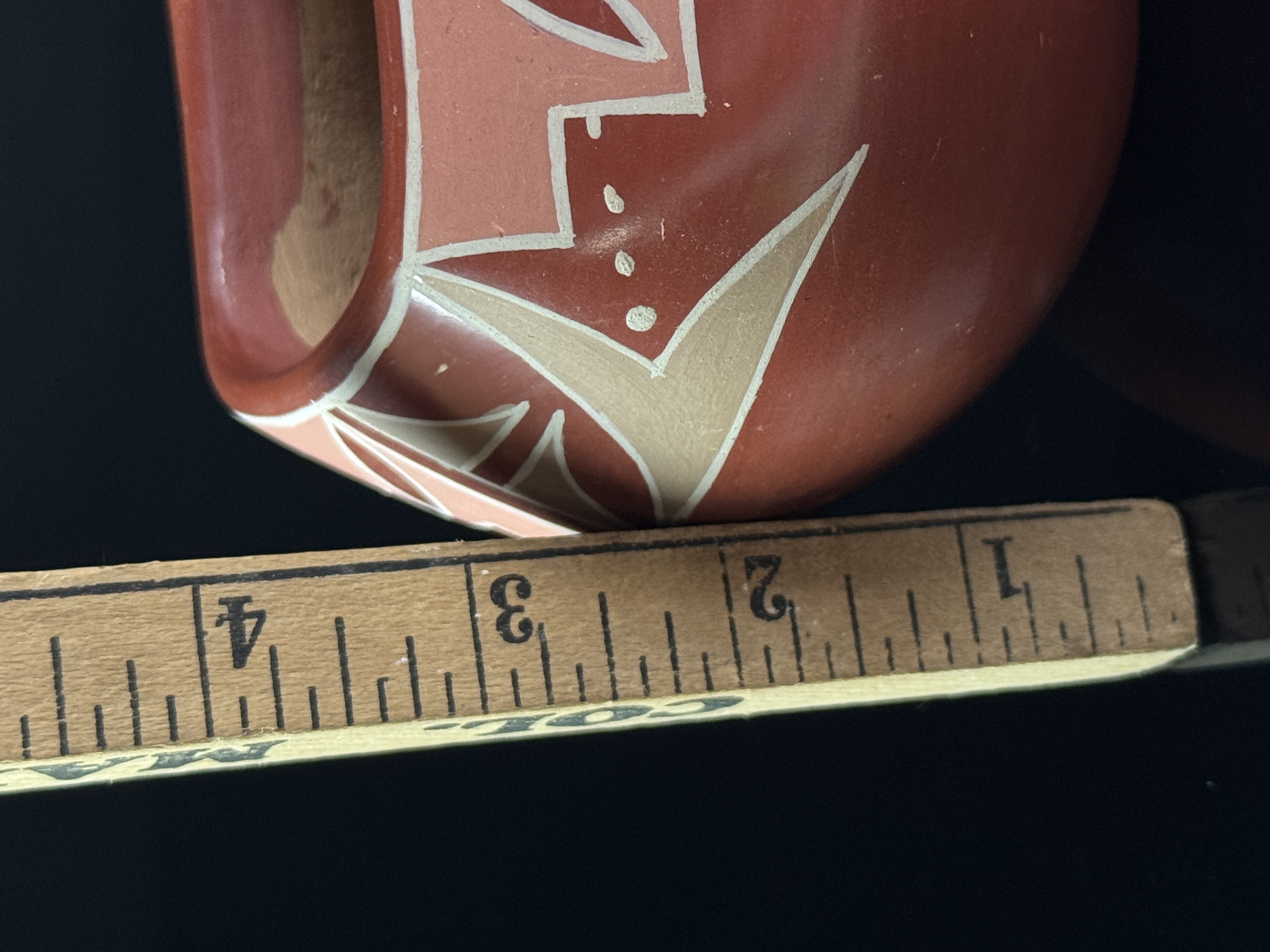Flora Naranjo Santa Clara Pueblo Miniature Polychrome Redware Pottery Jar
