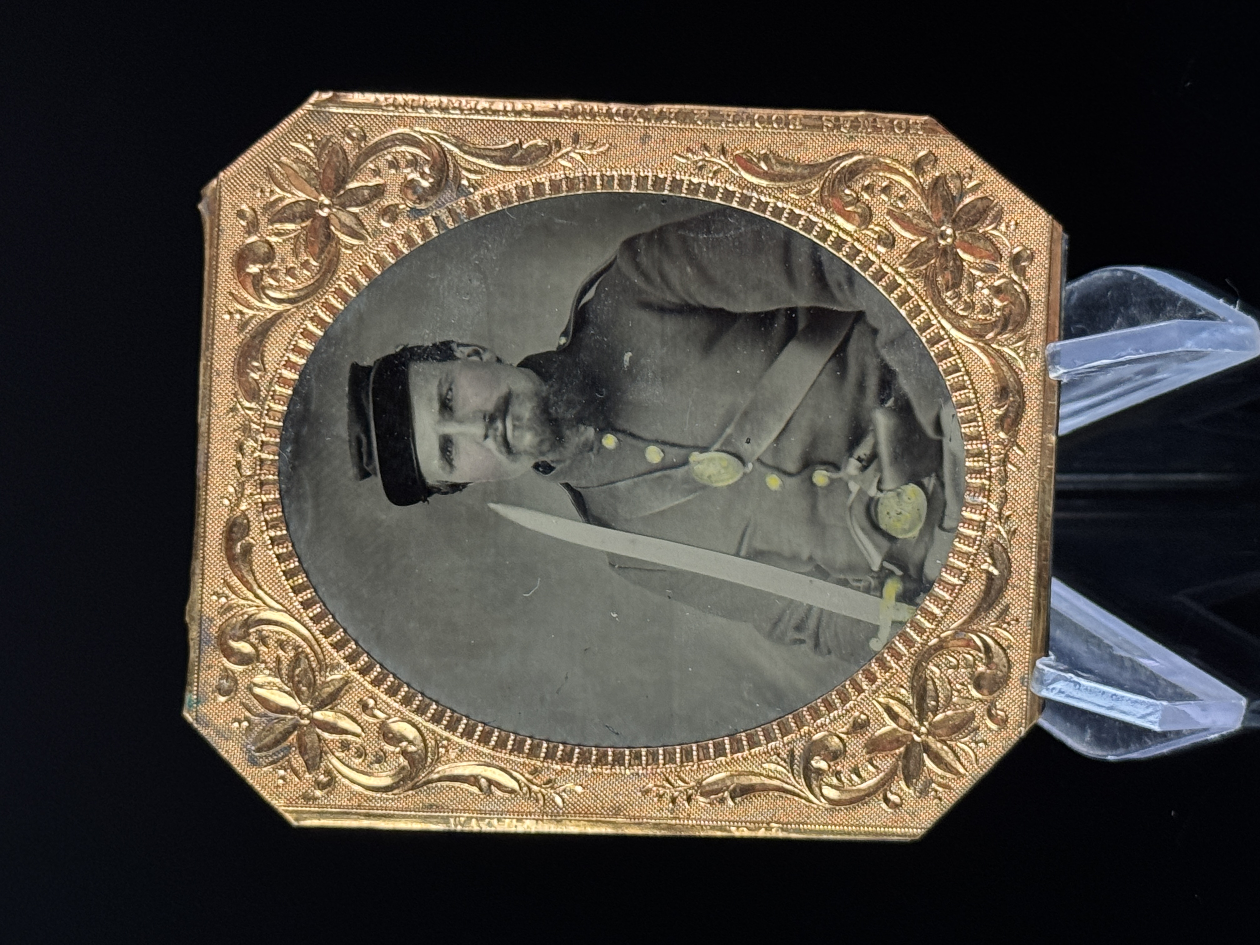 Ninth-Plate Tintype of a Civil War Soldier w/ Sabre Holmes Booth & Haydens