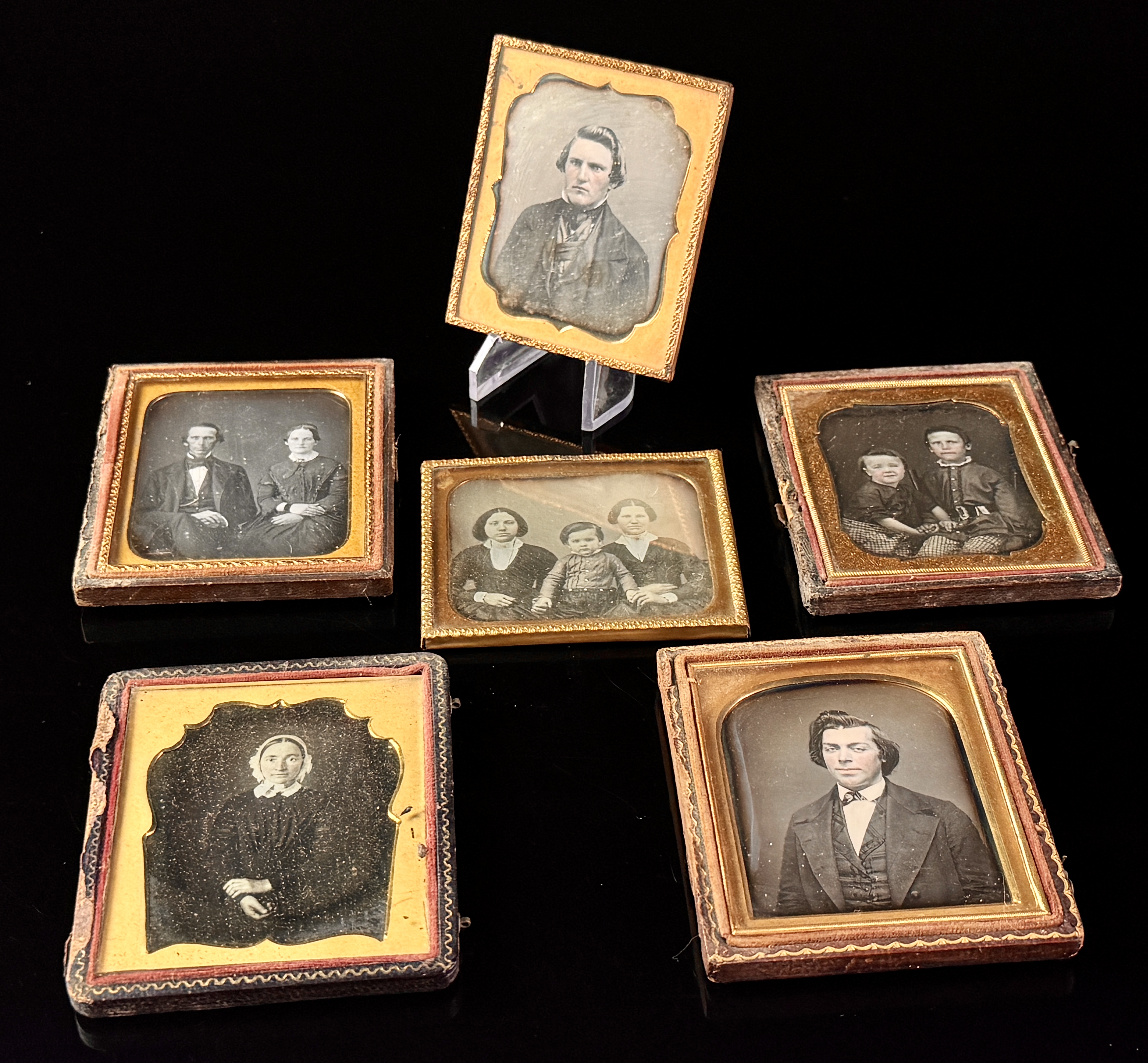 Wm Babcock and Various Subjects, A Collection of Six 19th-Century Cased Daguerreotypes