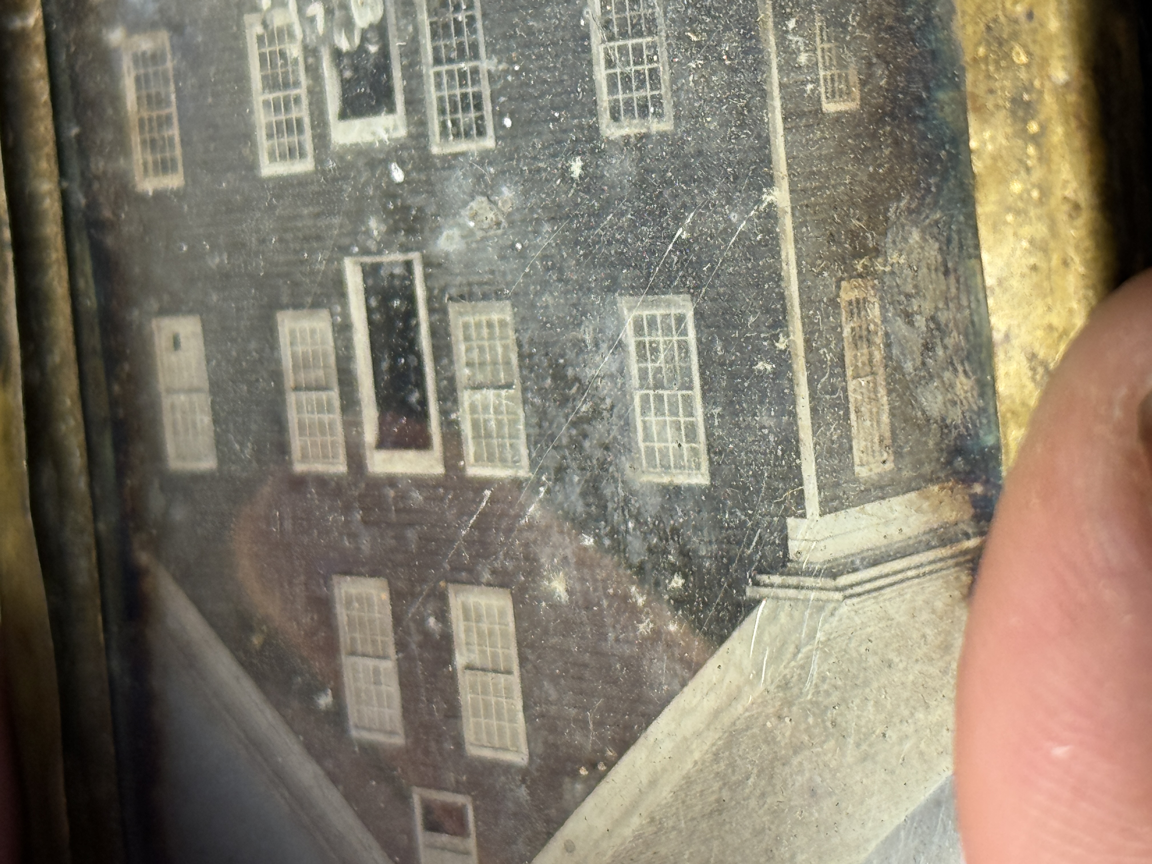 African American Sixth-Plate Daguerreotype of a Large Shingled Building
