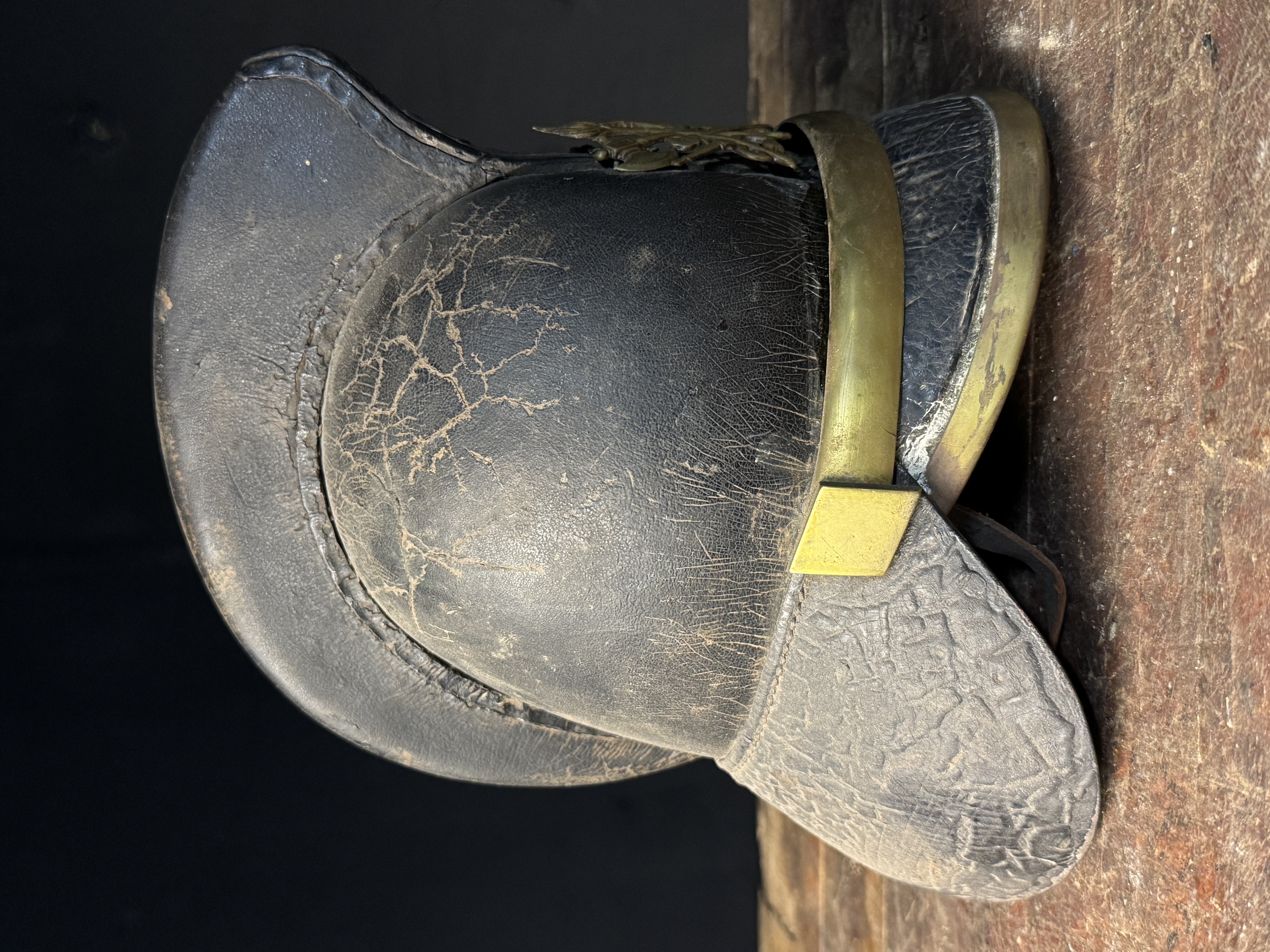 French 19th Century Leather Sapeur-Pompier Medical Officer Helmet