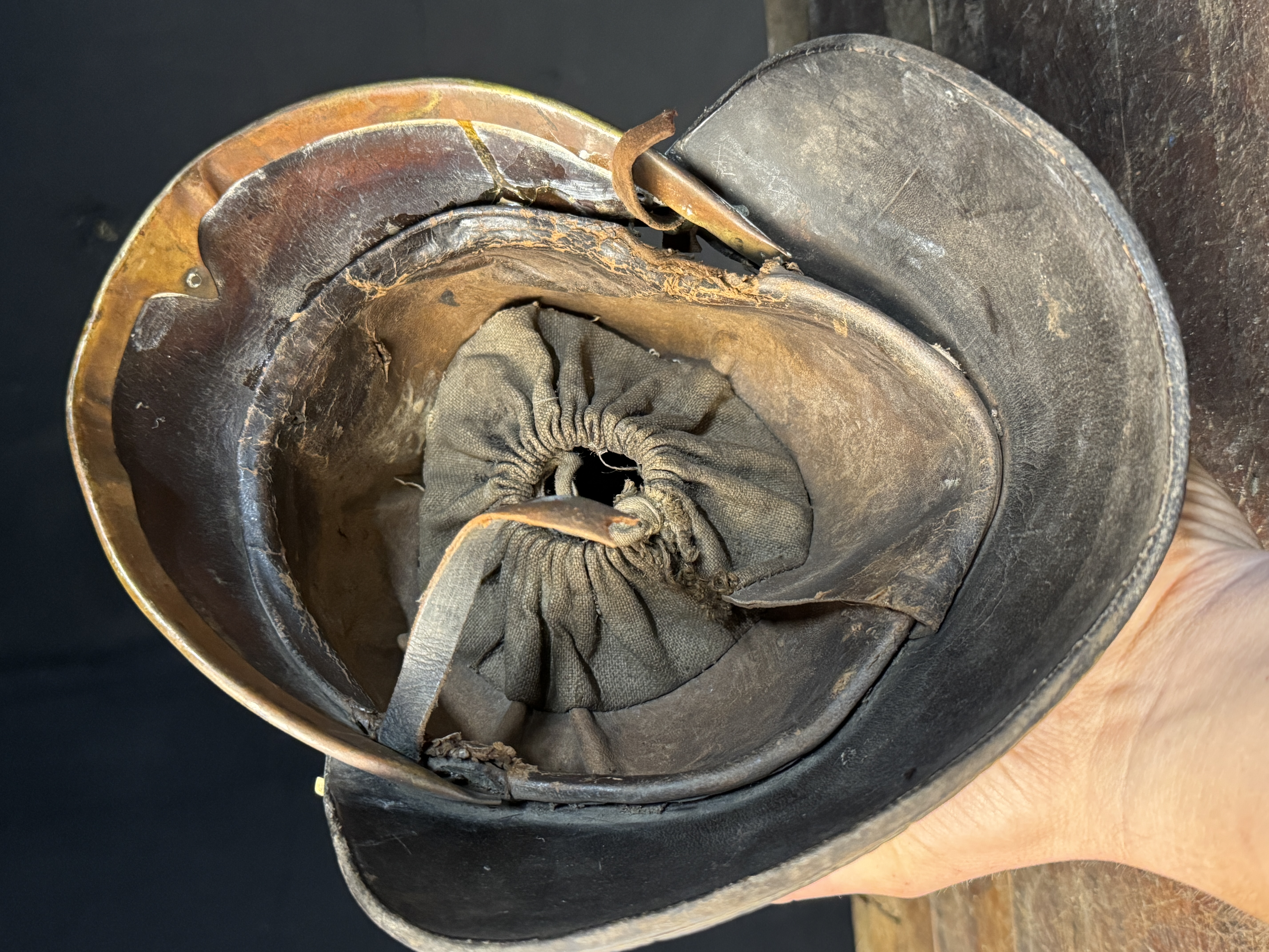 French 19th Century Leather Sapeur-Pompier Medical Officer Helmet