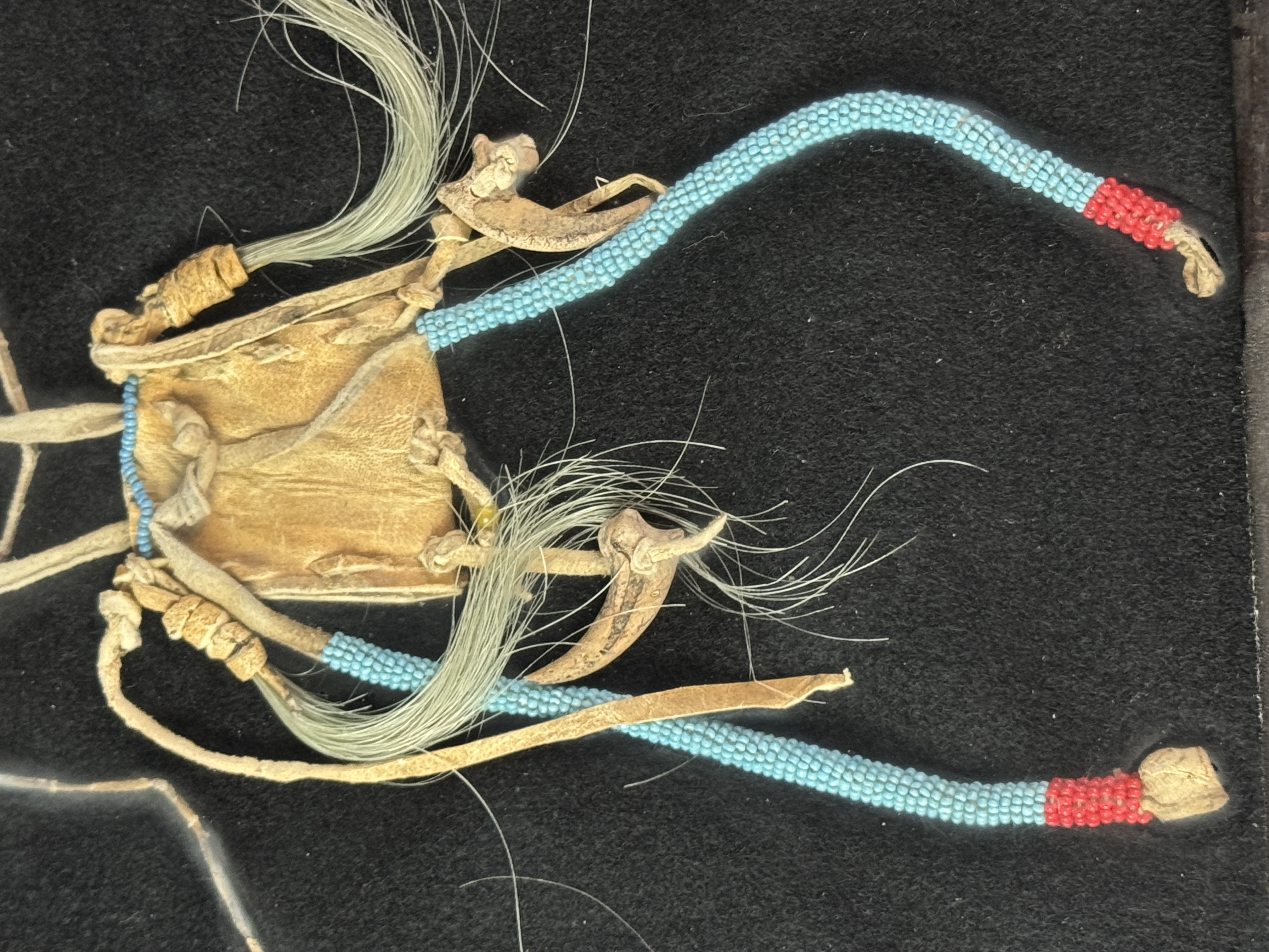 Blackfoot Beaded Hide Medicine Bag with Animal Claws