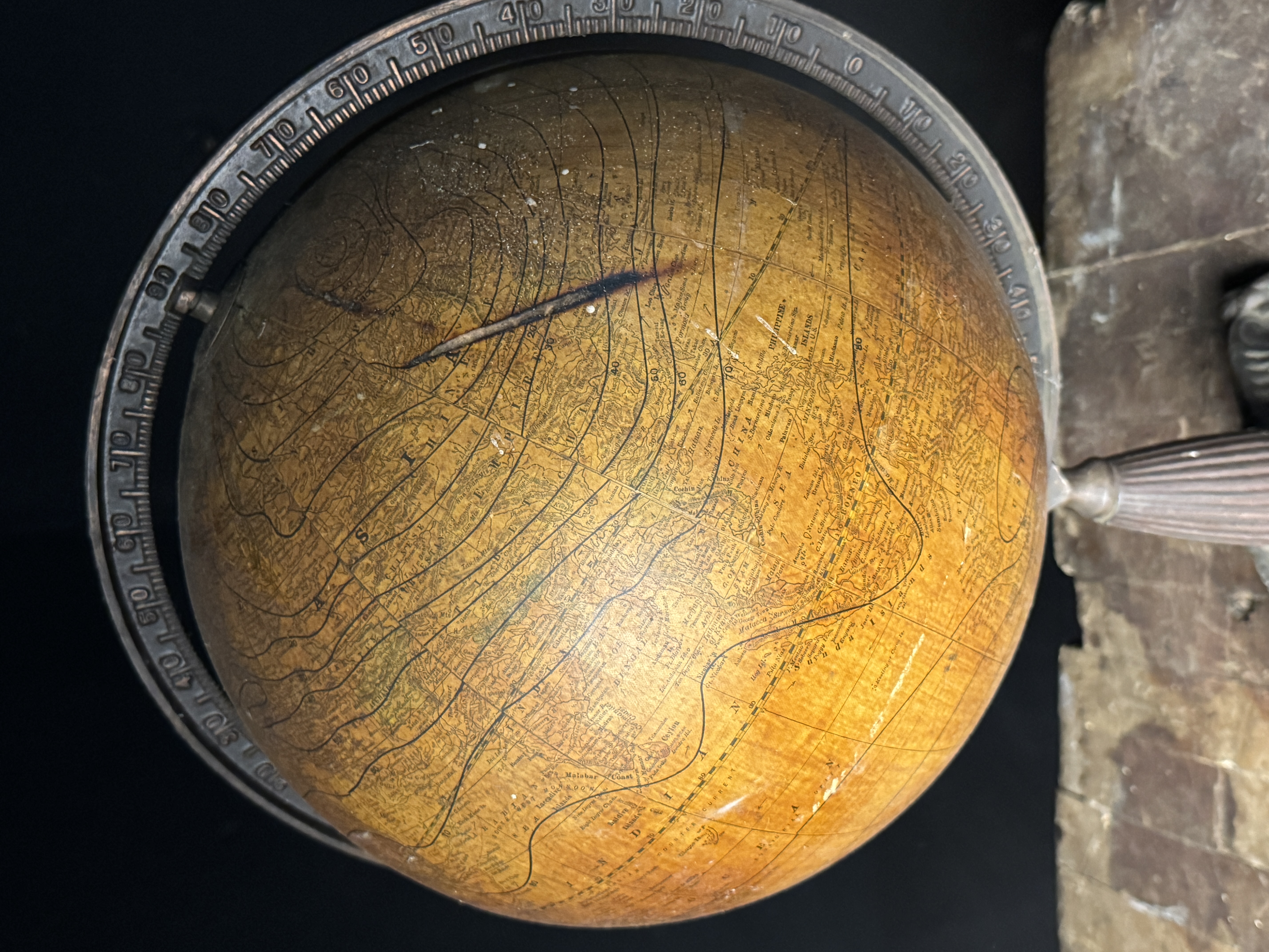 Antique C. F. Weber and Co. 12-Inch Terrestrial Globe on Cast Iron Claw Foot Stand