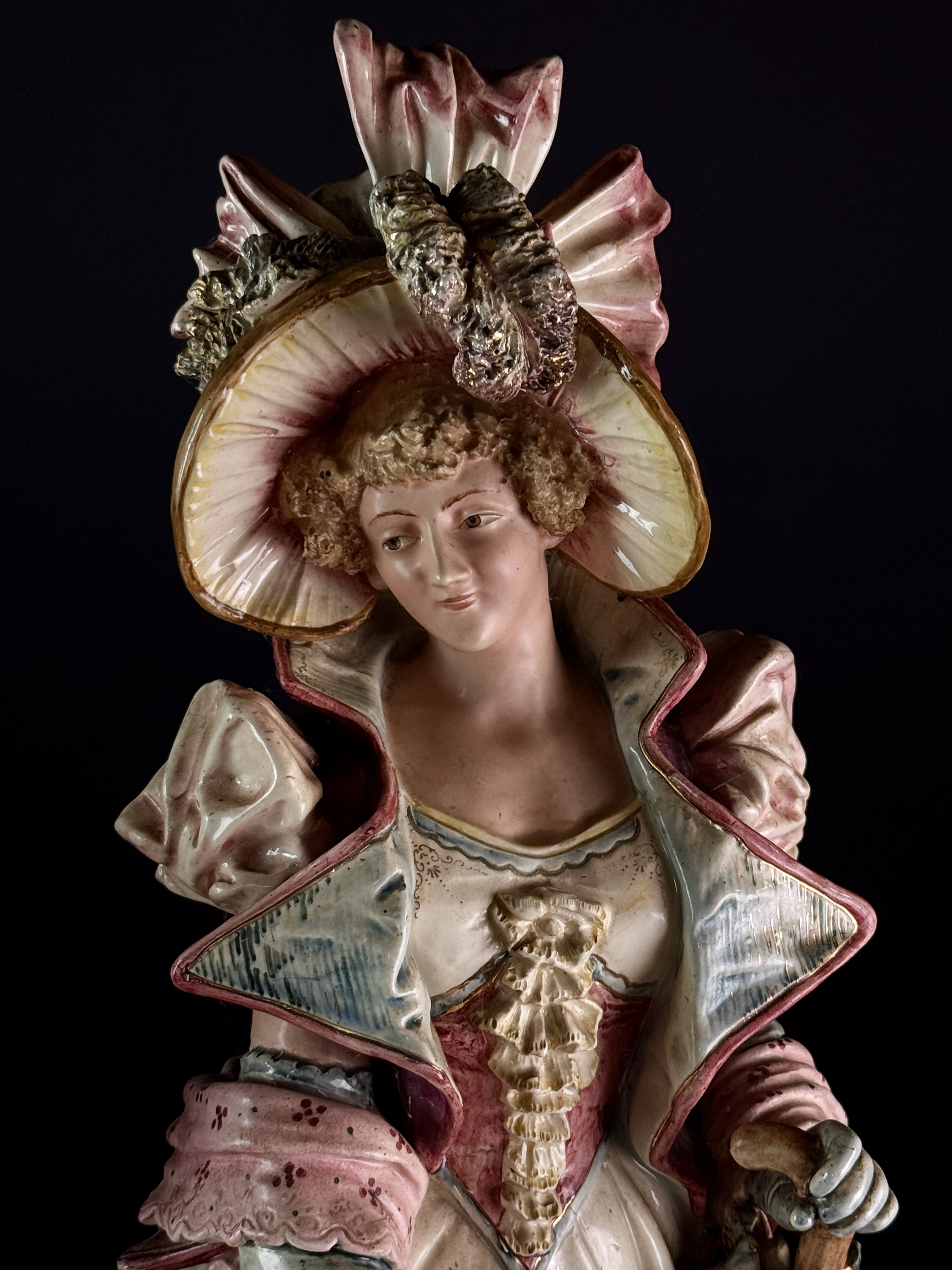 A Large Pair of Royal Dux Bohemia Porcelain Incroyable and Merveilleuse Figures