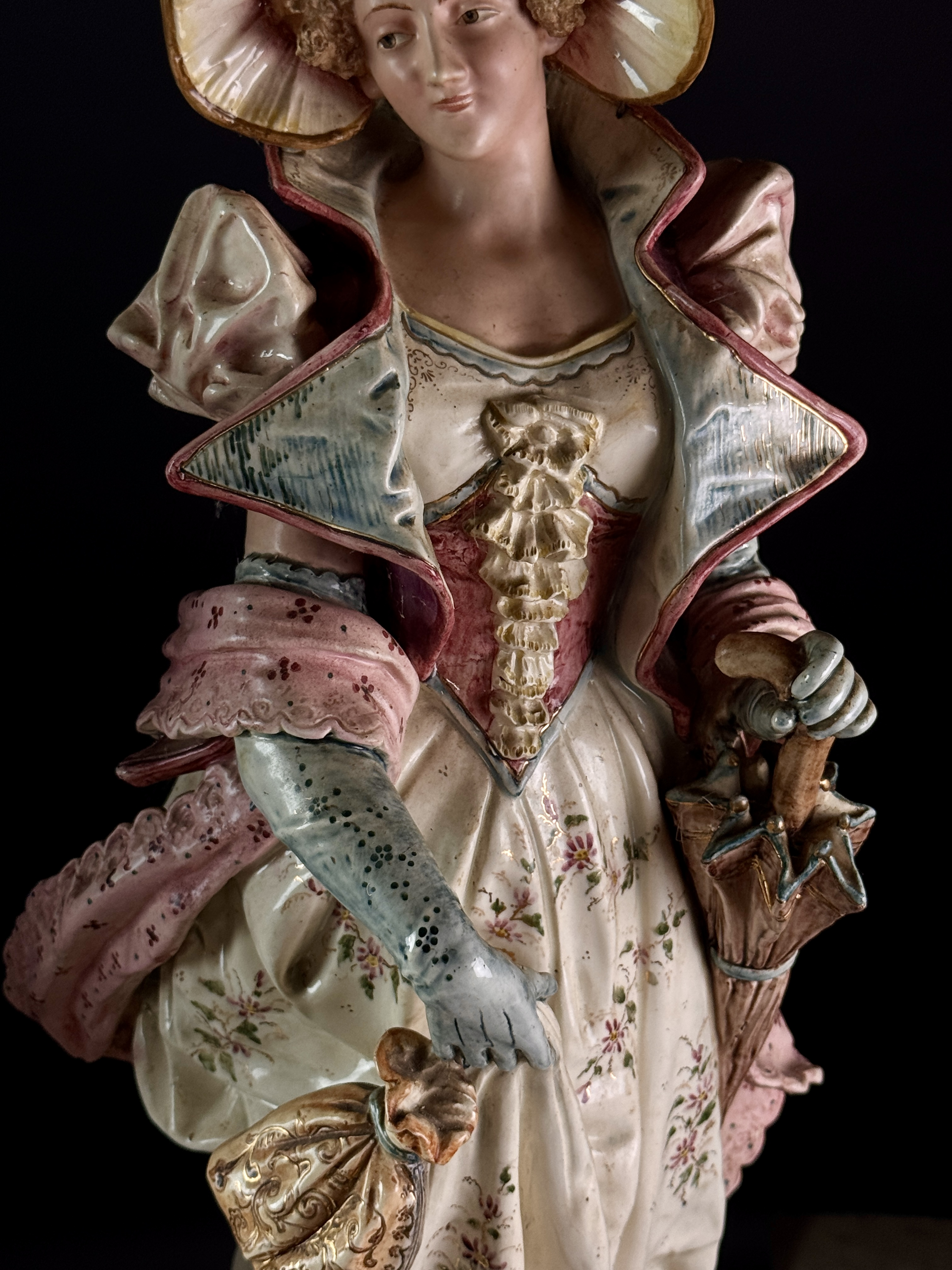 A Large Pair of Royal Dux Bohemia Porcelain Incroyable and Merveilleuse Figures