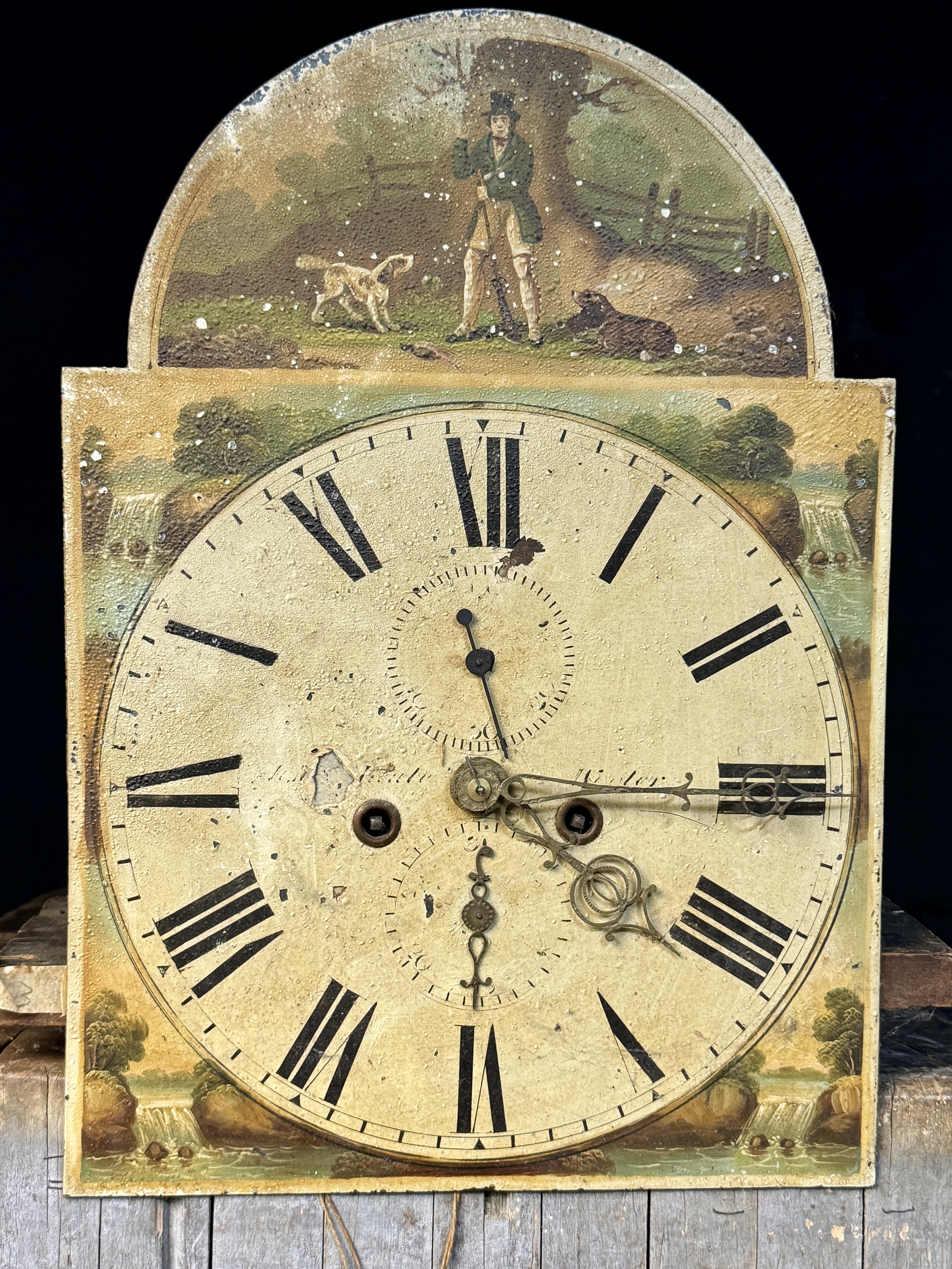 John White of Winterbourne Eight Day Longcase Clock Dial and Movement