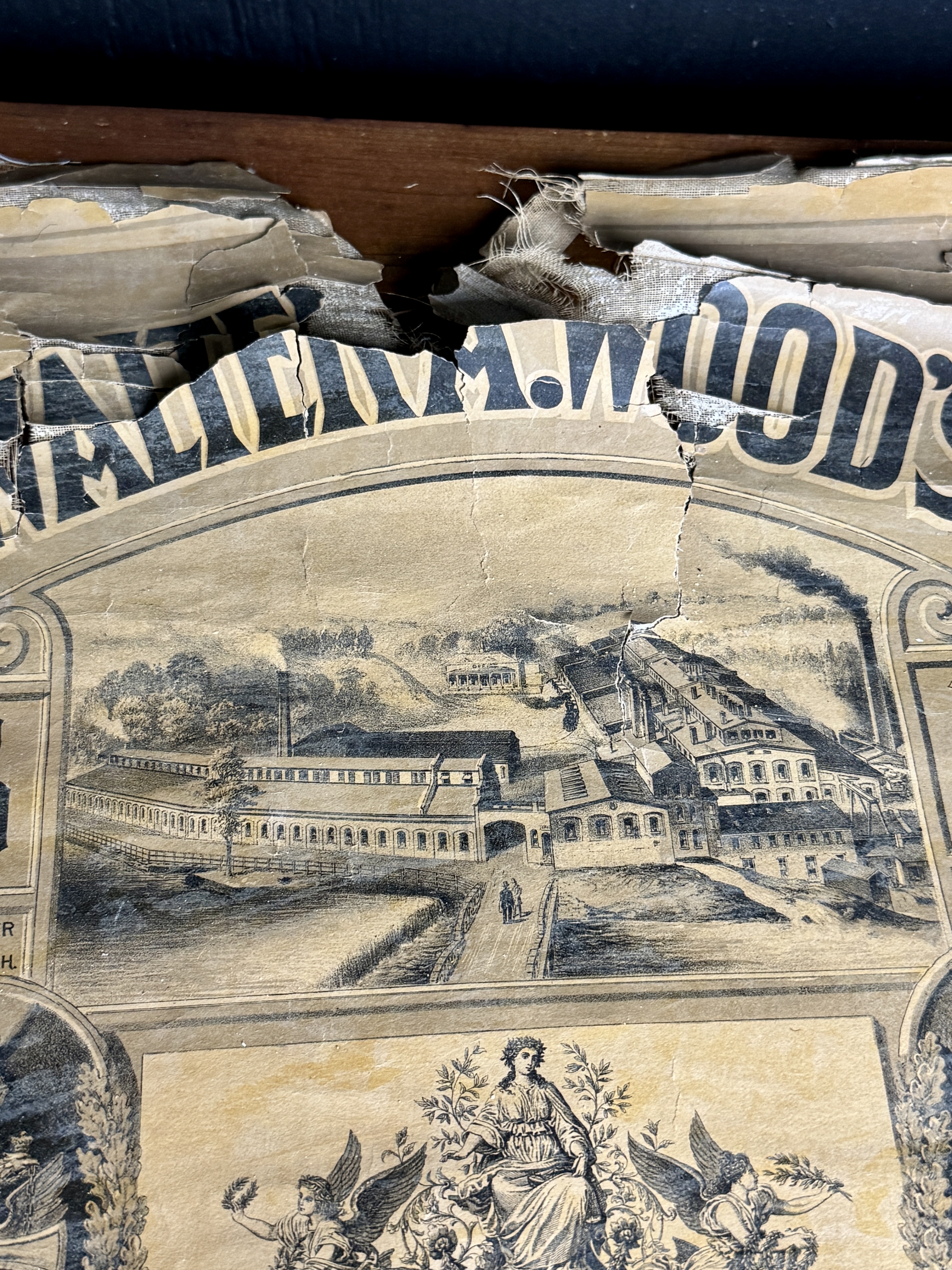 Walter A. Wood Mowing and Reaping Machine Co. Antique Linen Backed Advertising Banner