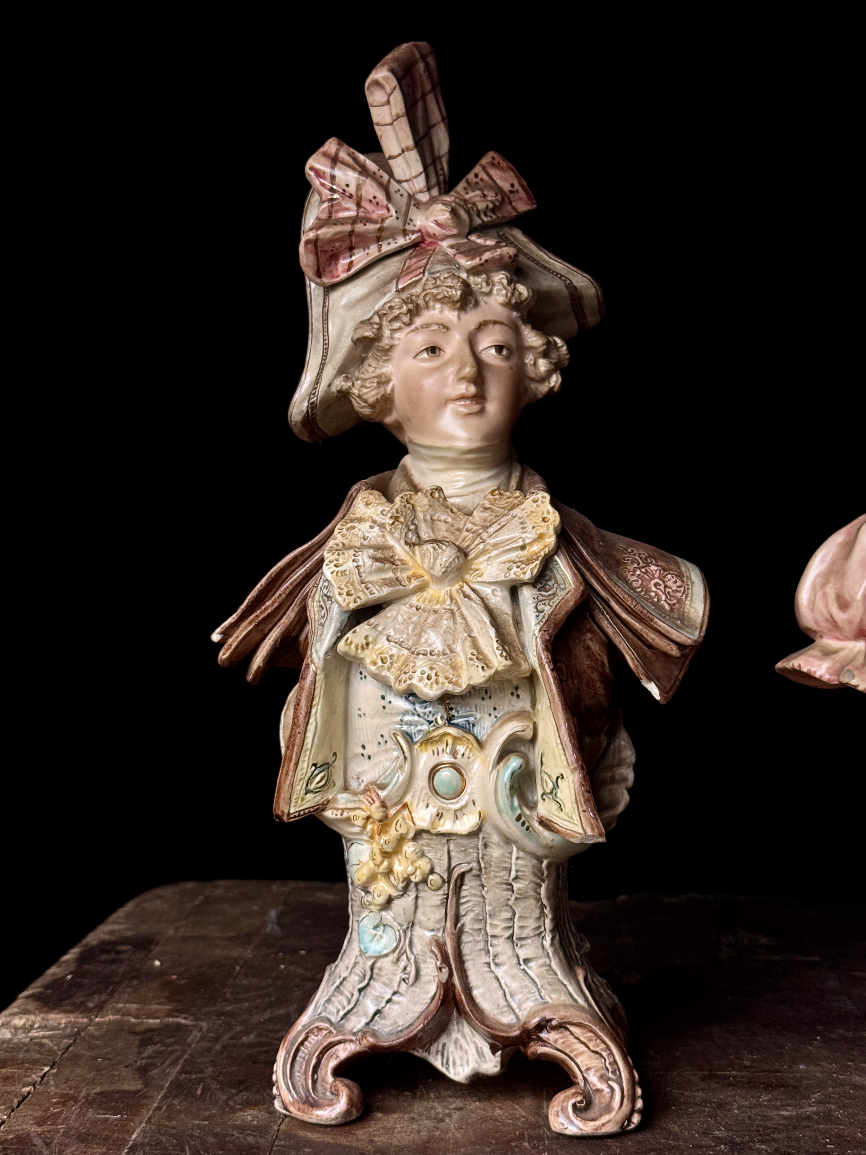 A Pair of Large Brothers Urbach Teplitz Austrian Majolica Portrait Busts