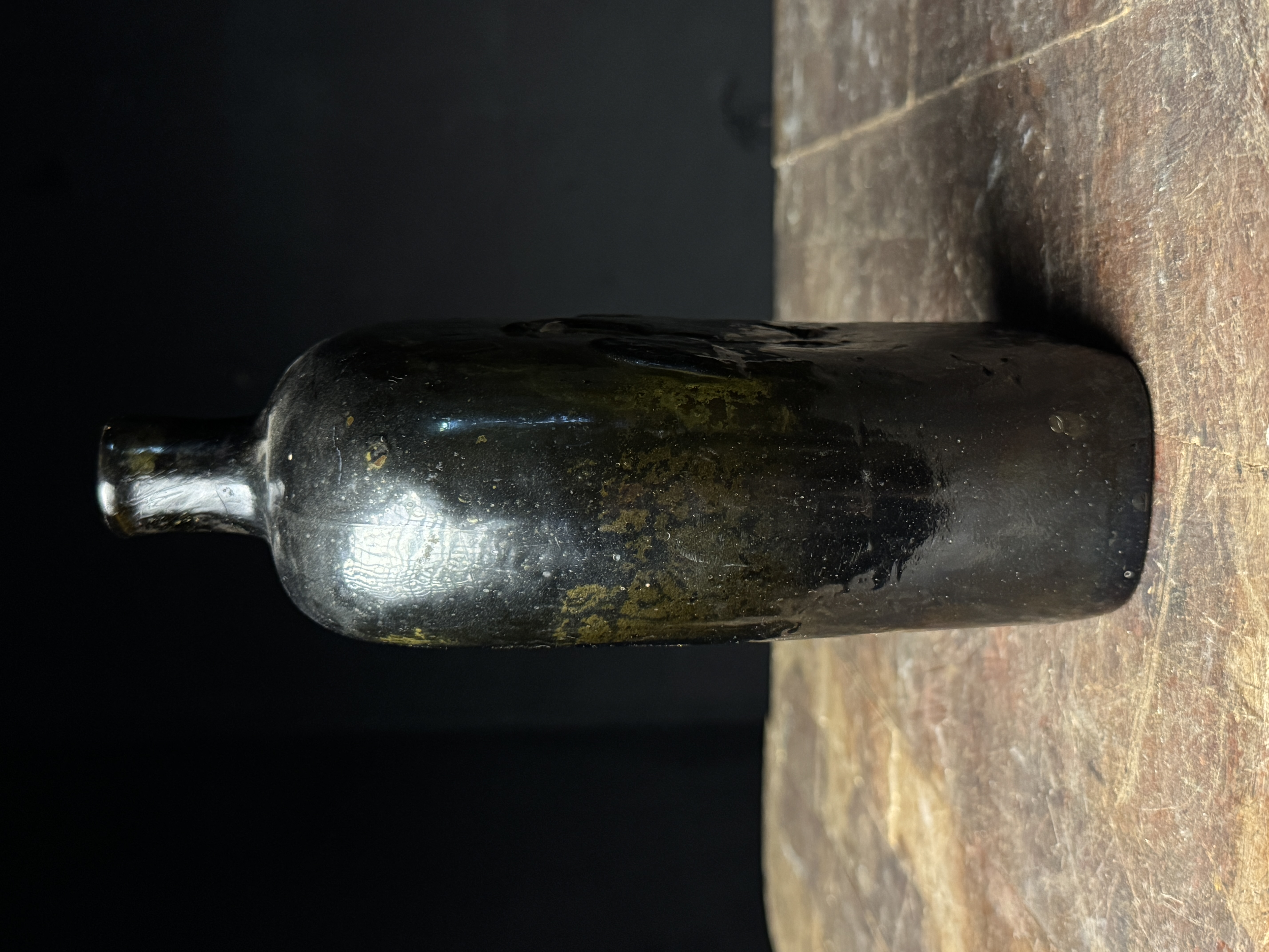 Antique Willington Glass Co GII-64 Eagle Liberty Historical Flask Deep Olive Amber