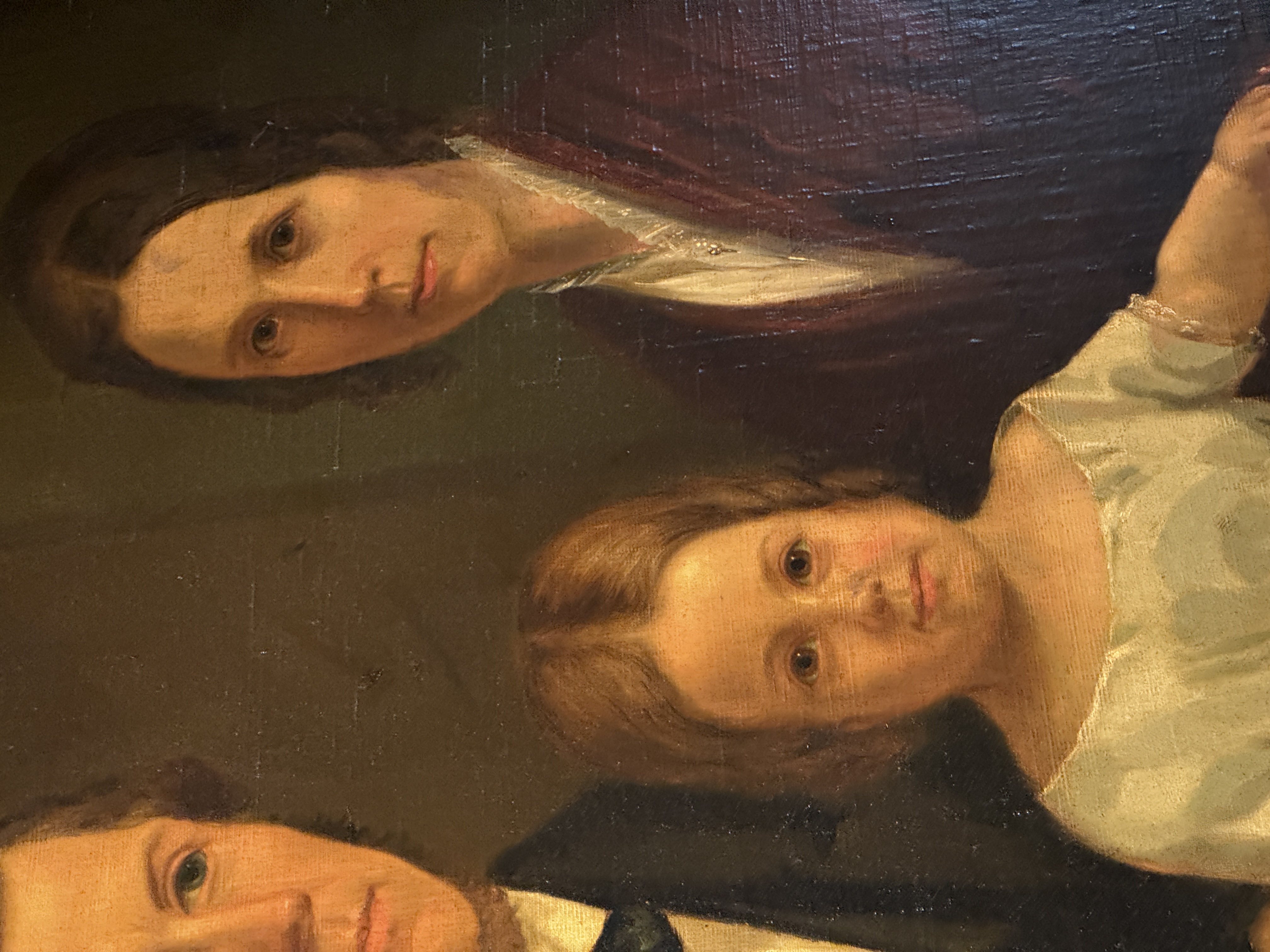 American School, 19th Century, Large Folk Art Family Portrait
