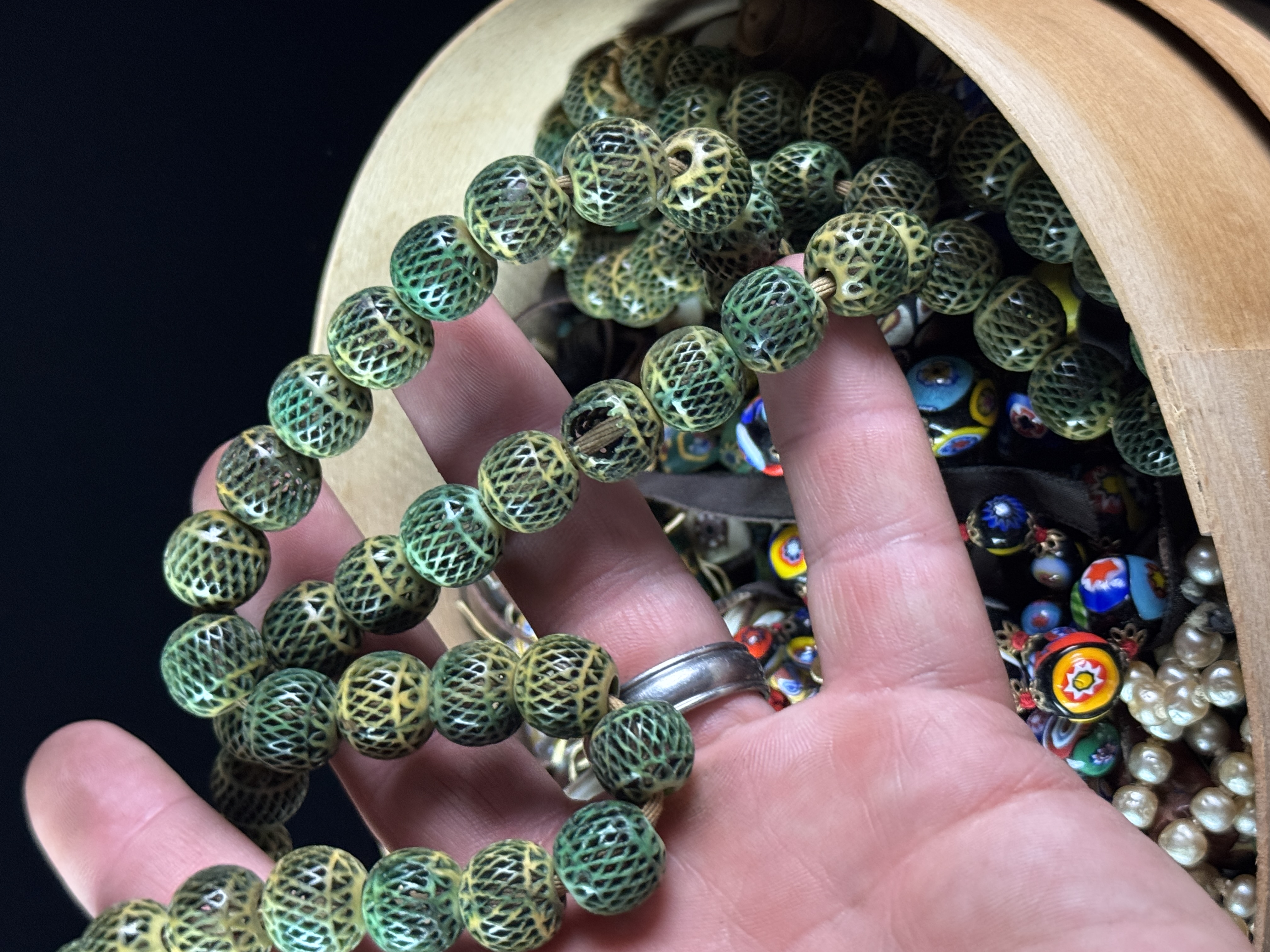 A Miscellaneous Collection of Various Loose Antique and Vintage Beads, Jewelry Components,