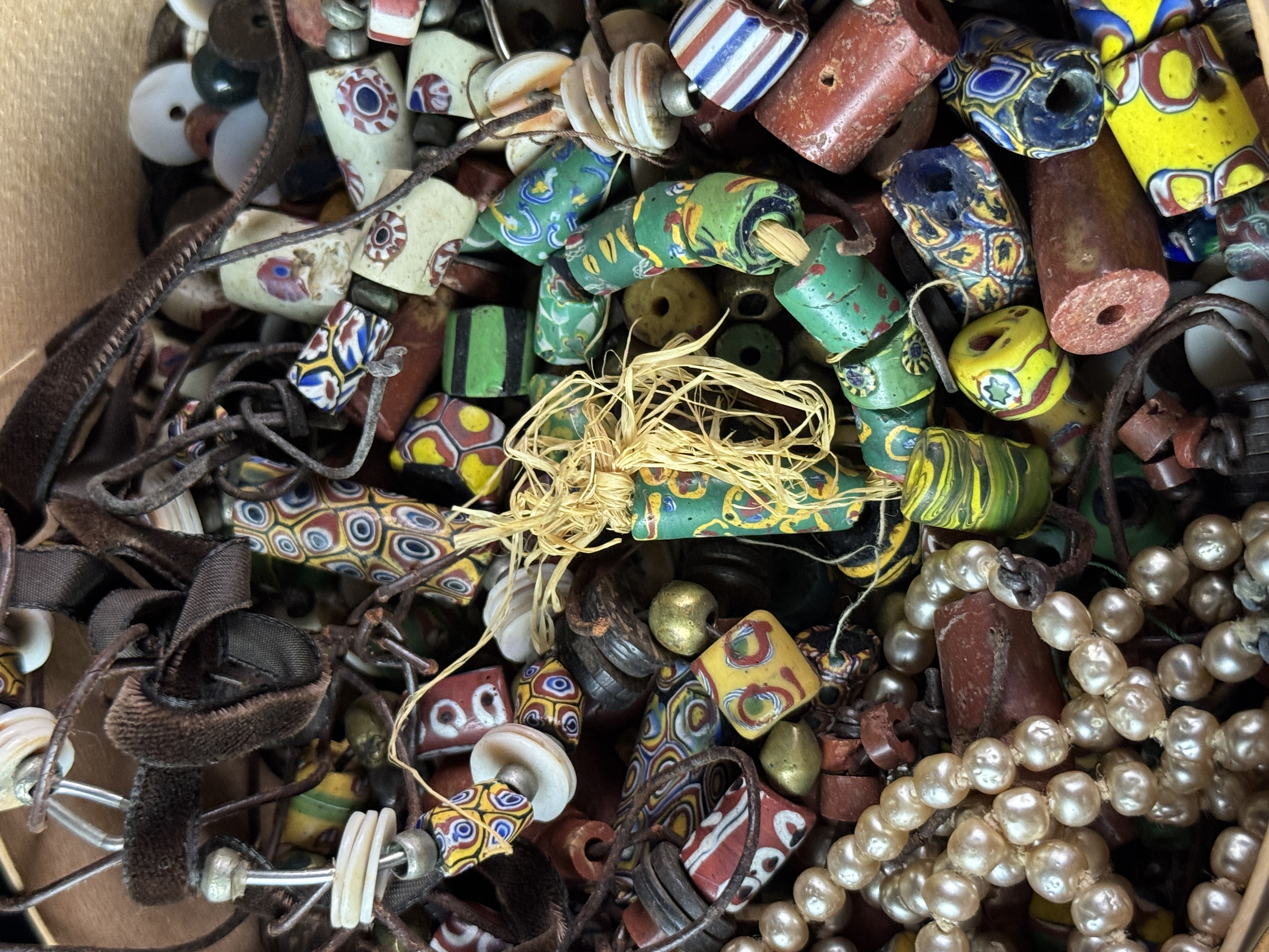 A Miscellaneous Collection of Various Loose Antique and Vintage Beads, Jewelry Components,