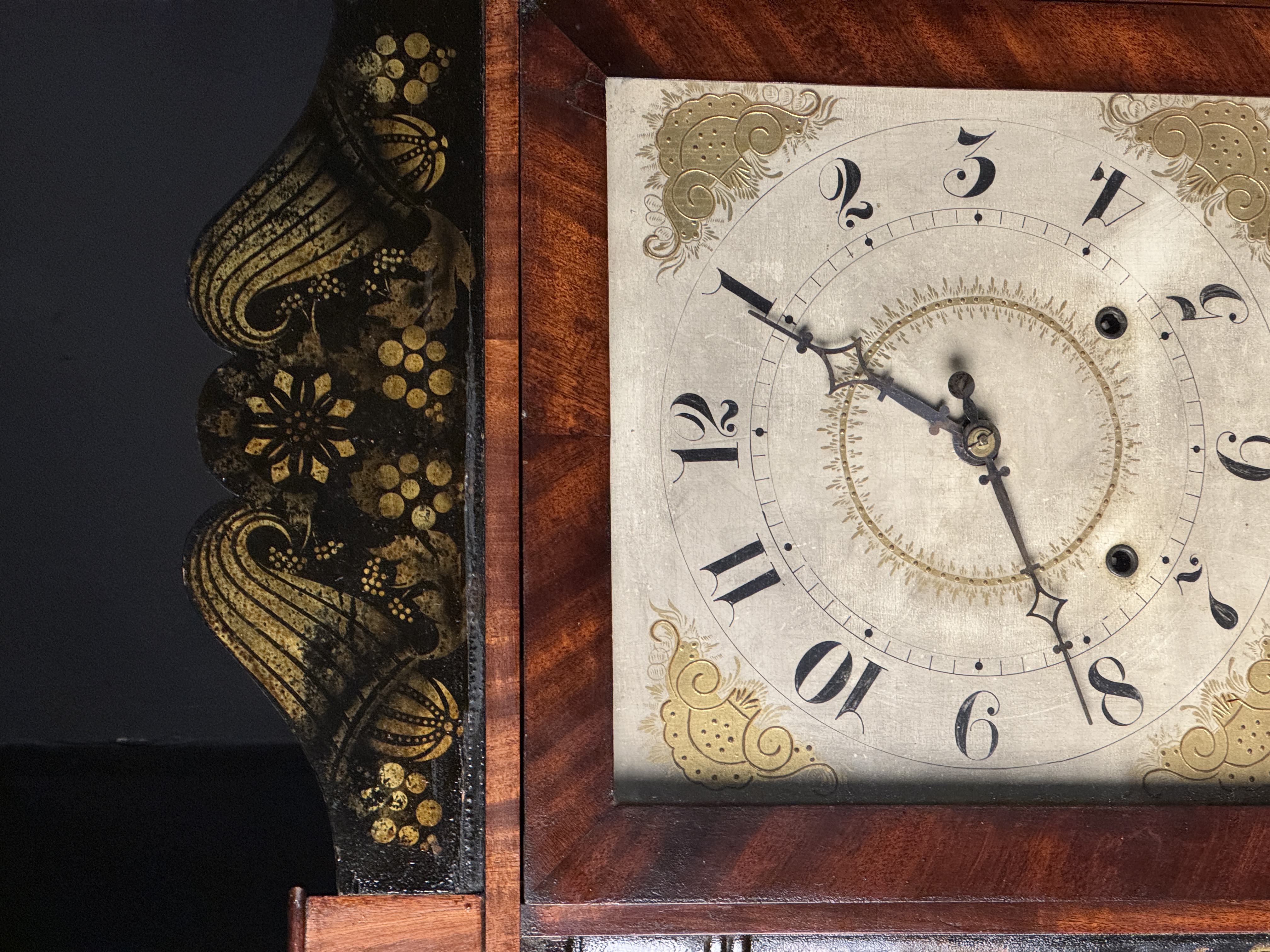 Seth B. Bradley Transitional Mahogany Veneer Shelf Clock