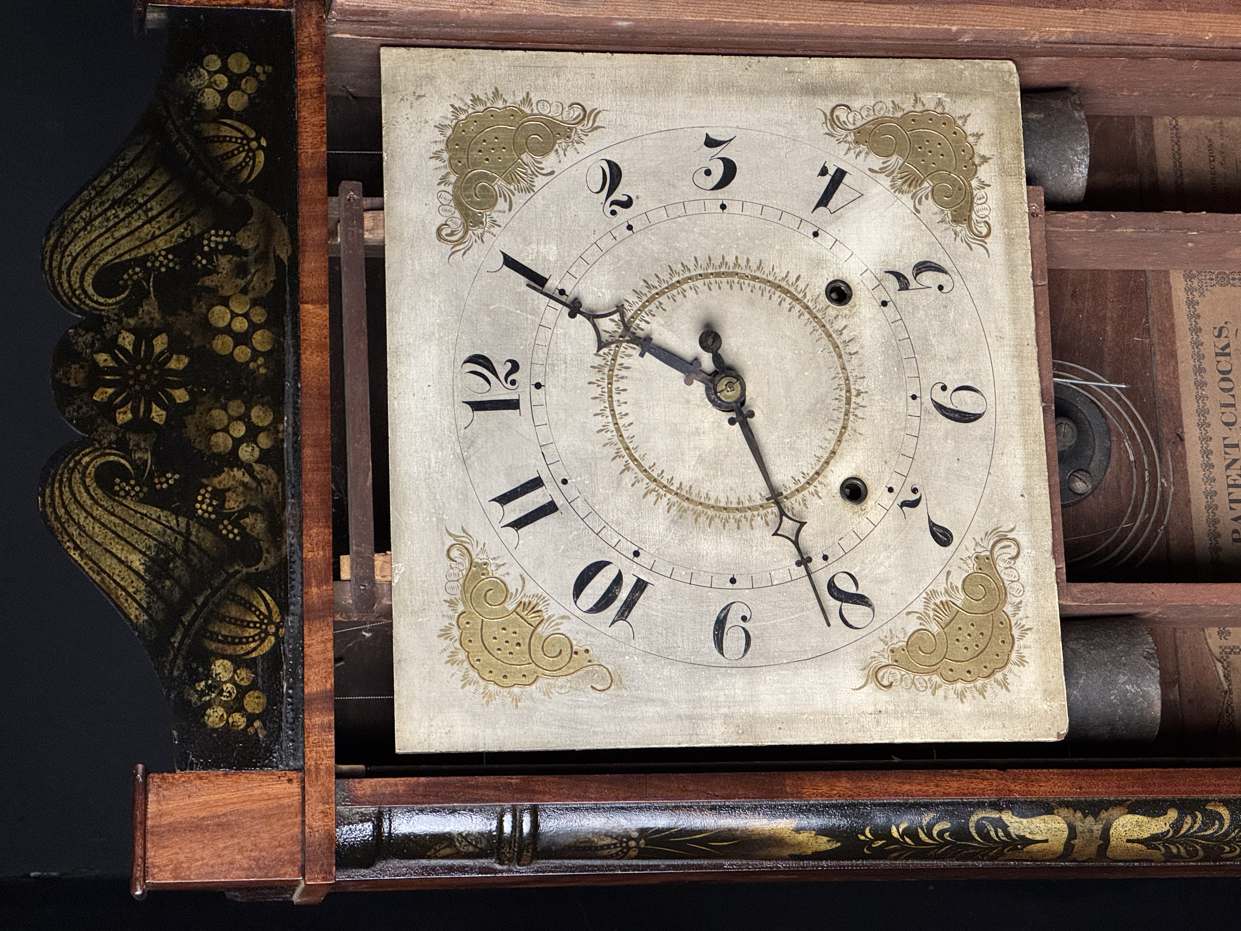 Seth B. Bradley Transitional Mahogany Veneer Shelf Clock