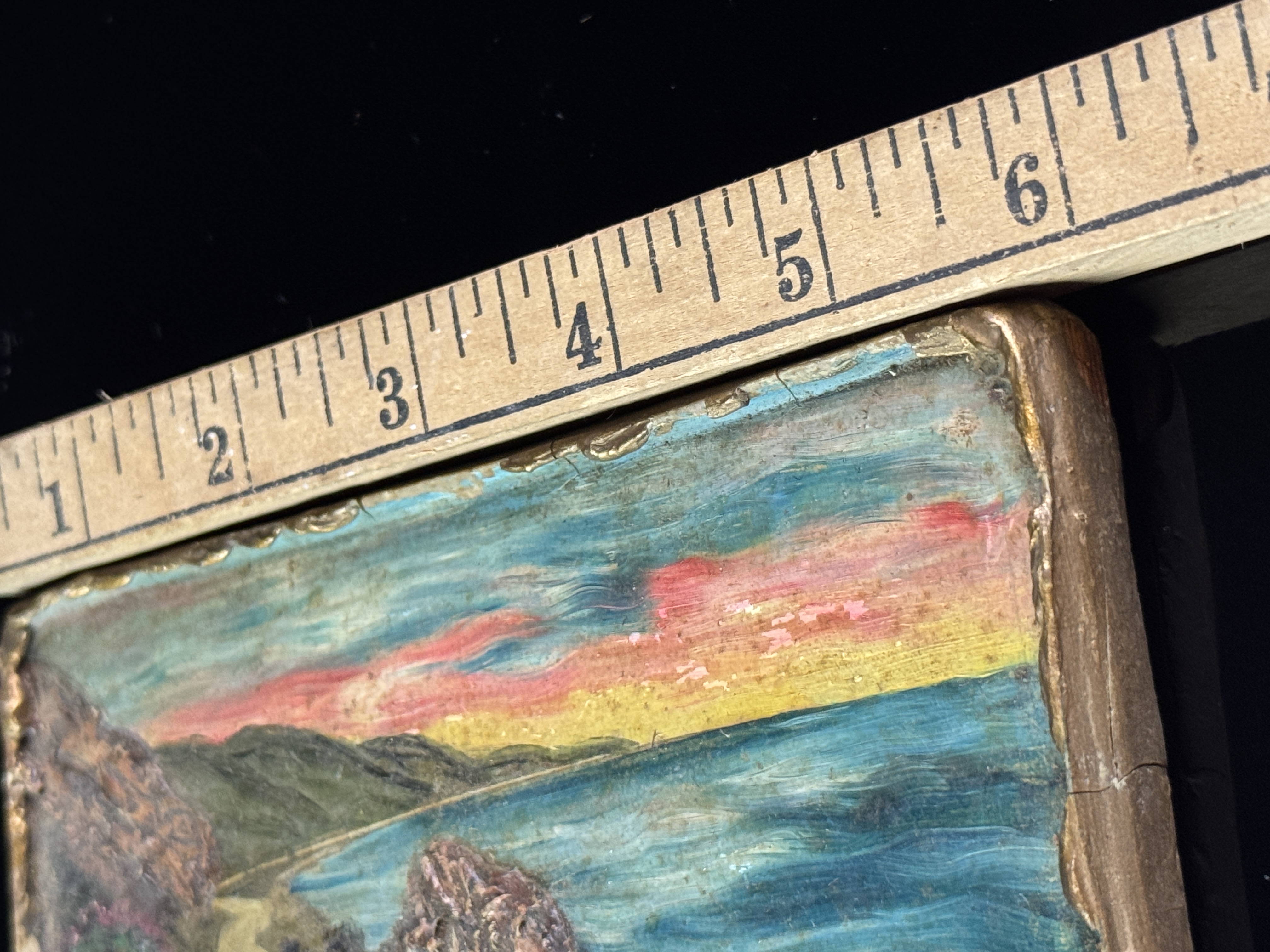 California School, Mid-20th Century, Coast Highway California Miniature Oil Landscape