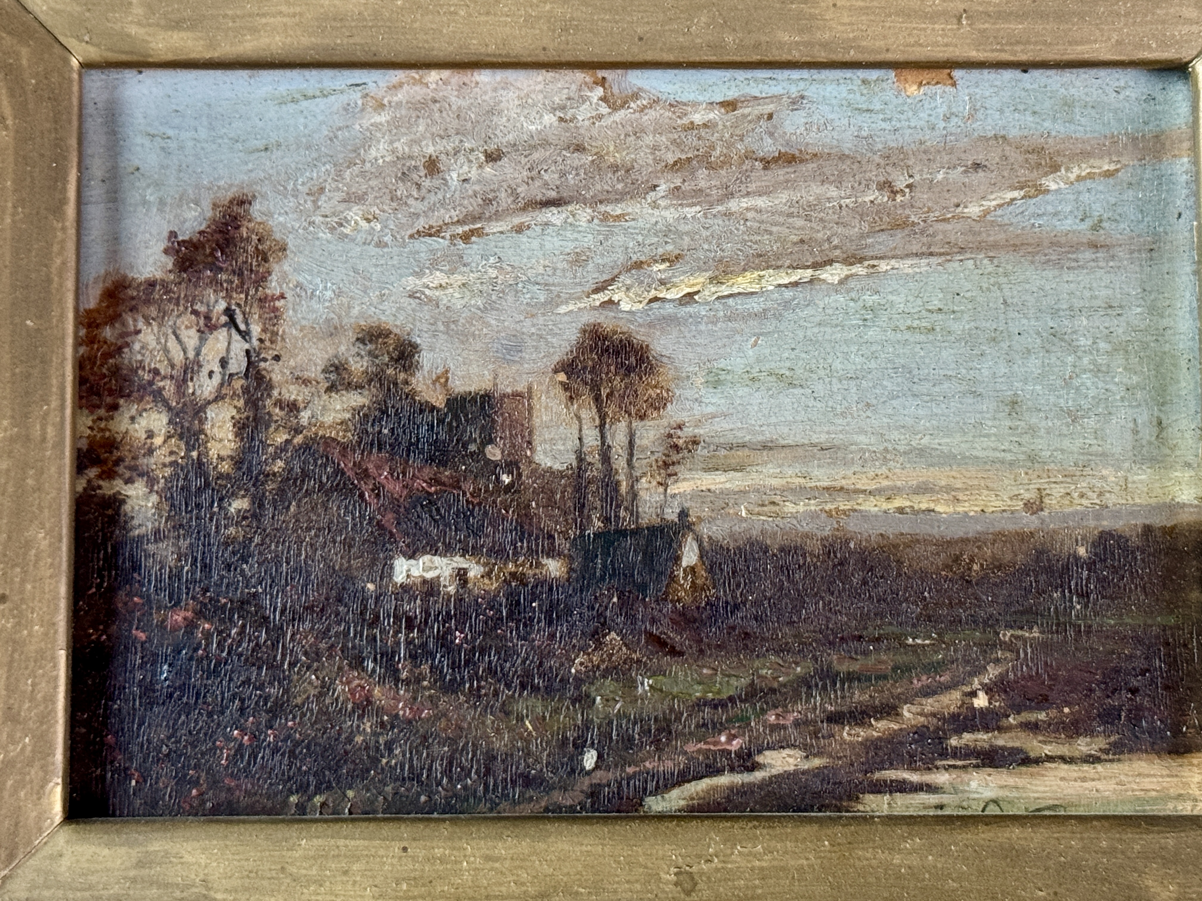 A Pair of 19th Century European School Landscape Oil Paintings on Wood Panel