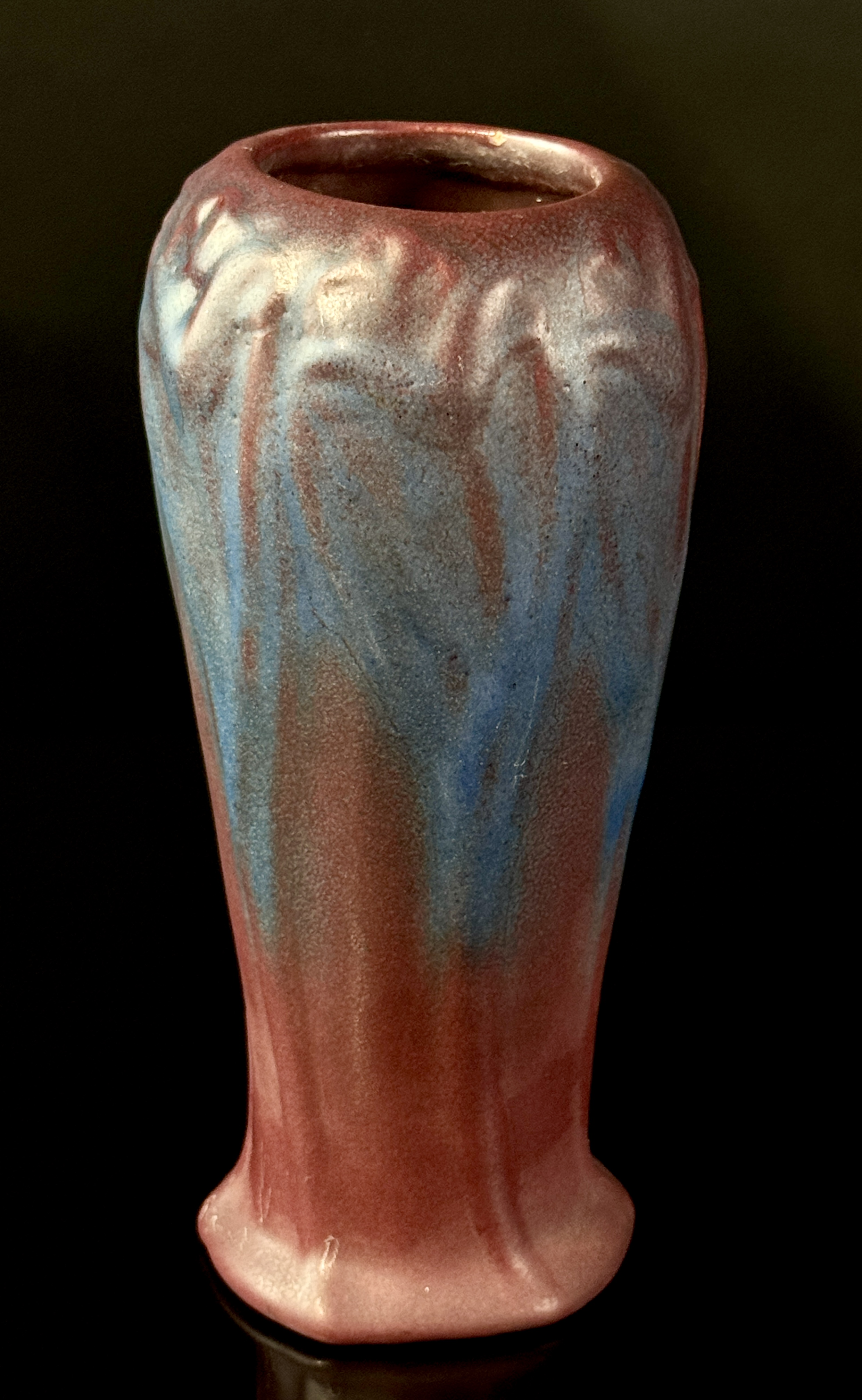 Van Briggle Arts and Crafts Pottery Lorelei Three Figure Vase in Persian Rose and Turquoise Glaze