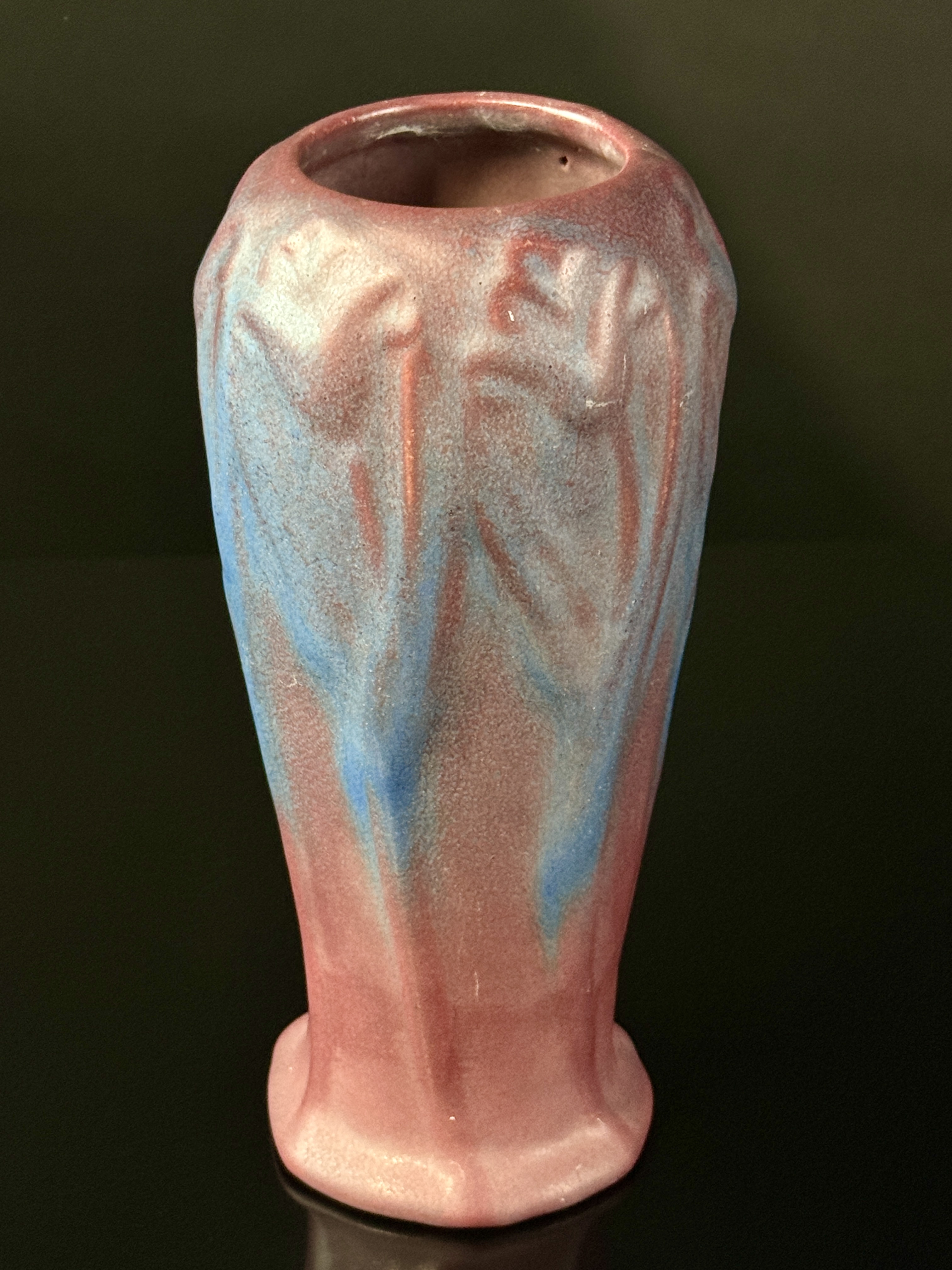 Van Briggle Arts and Crafts Pottery Lorelei Three Figure Vase in Persian Rose and Turquoise Glaze