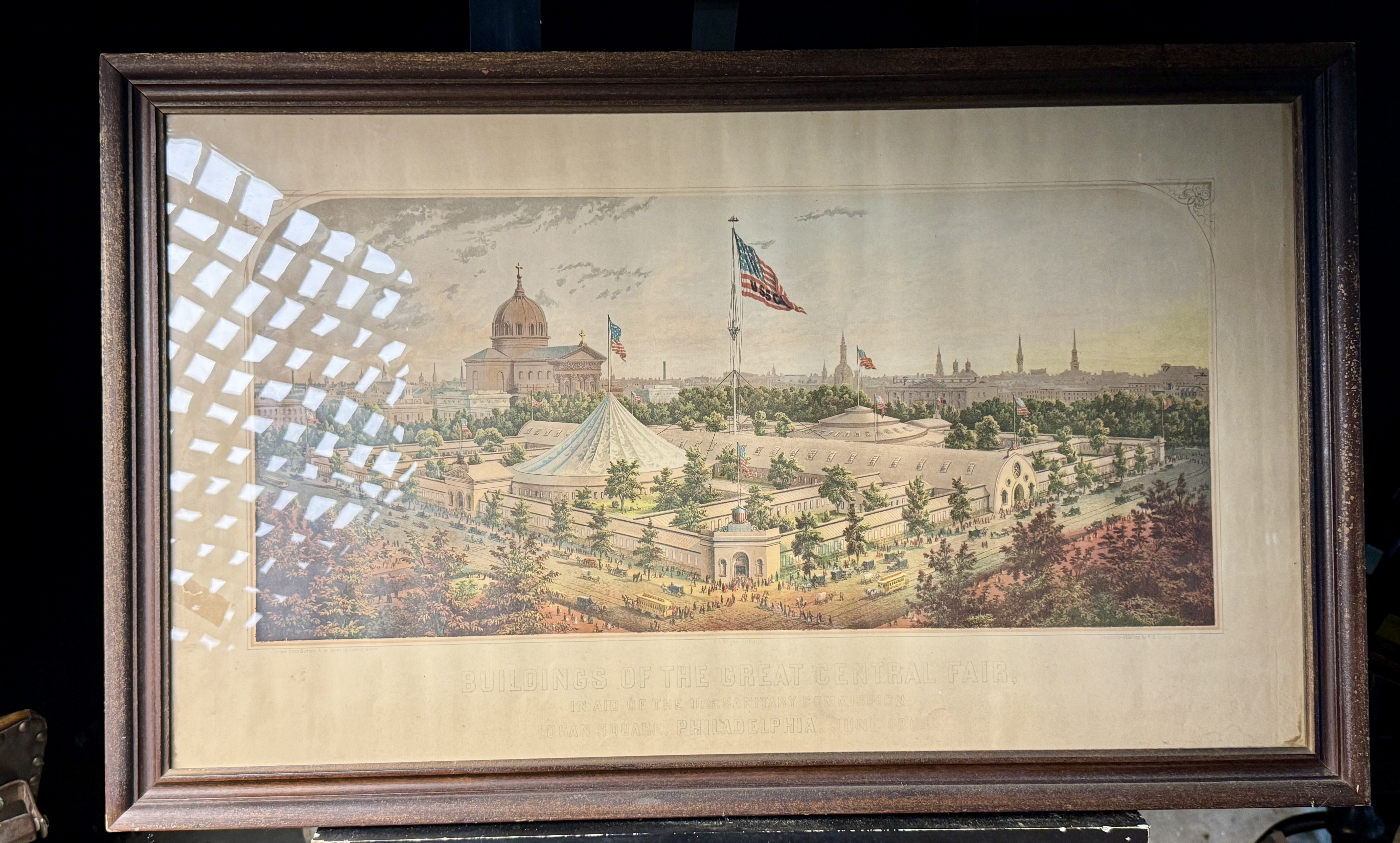 1864 James Queen, Buildings of the Great Central Fair, Logan Square, Philadelphia,