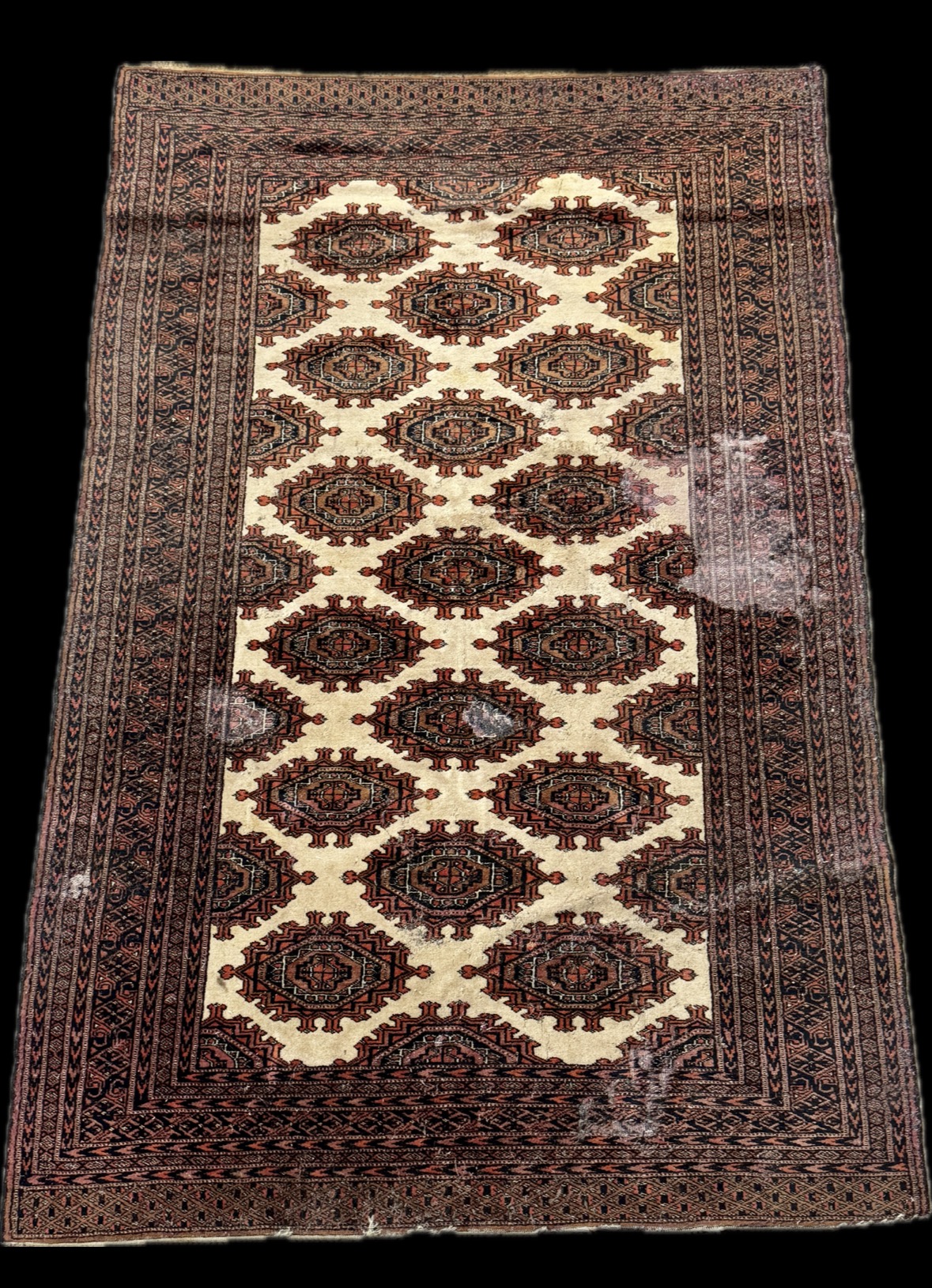 Hand-Knotted Pakistani Bokhara Wool Area Rug