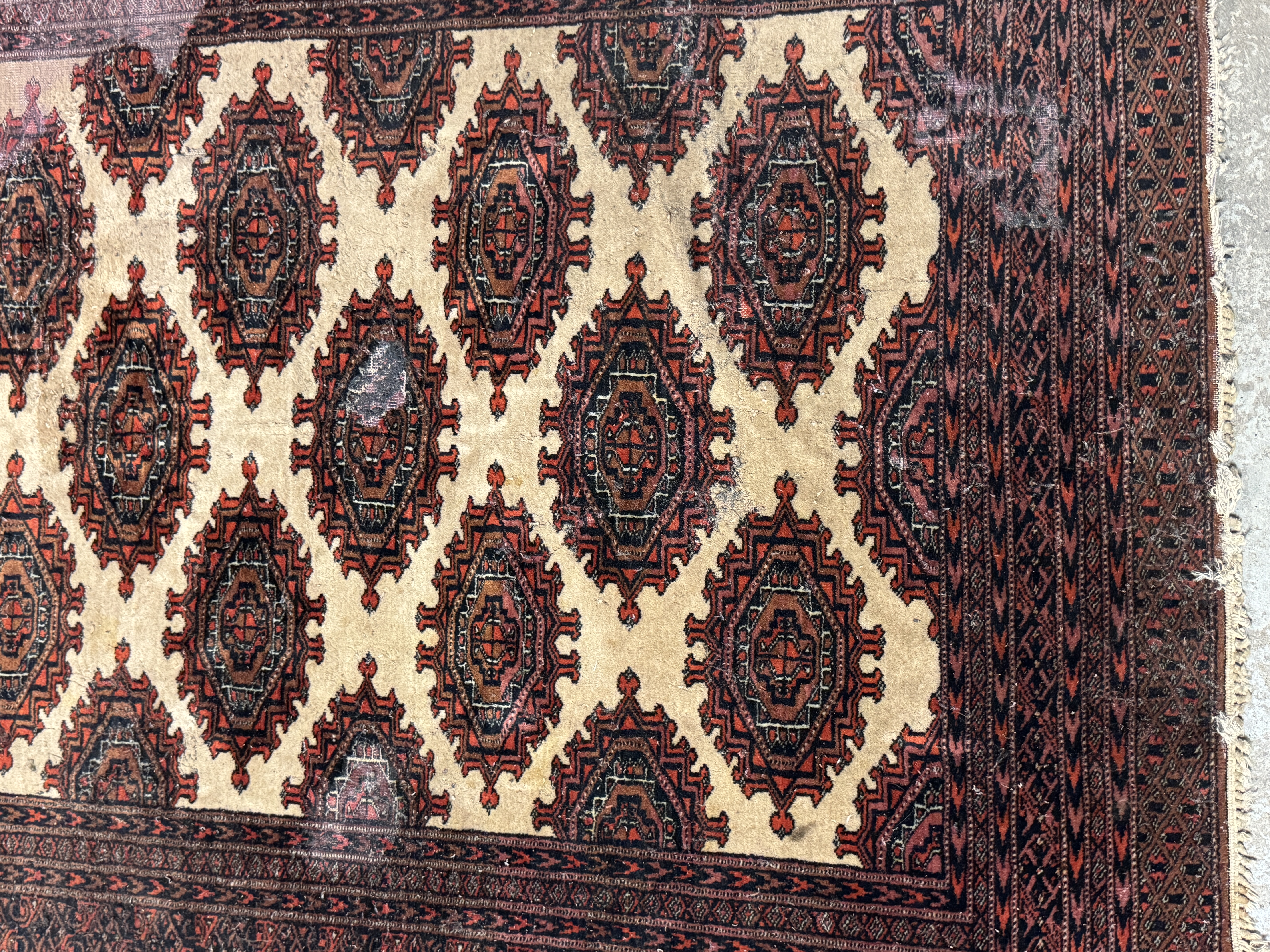 Hand-Knotted Pakistani Bokhara Wool Area Rug
