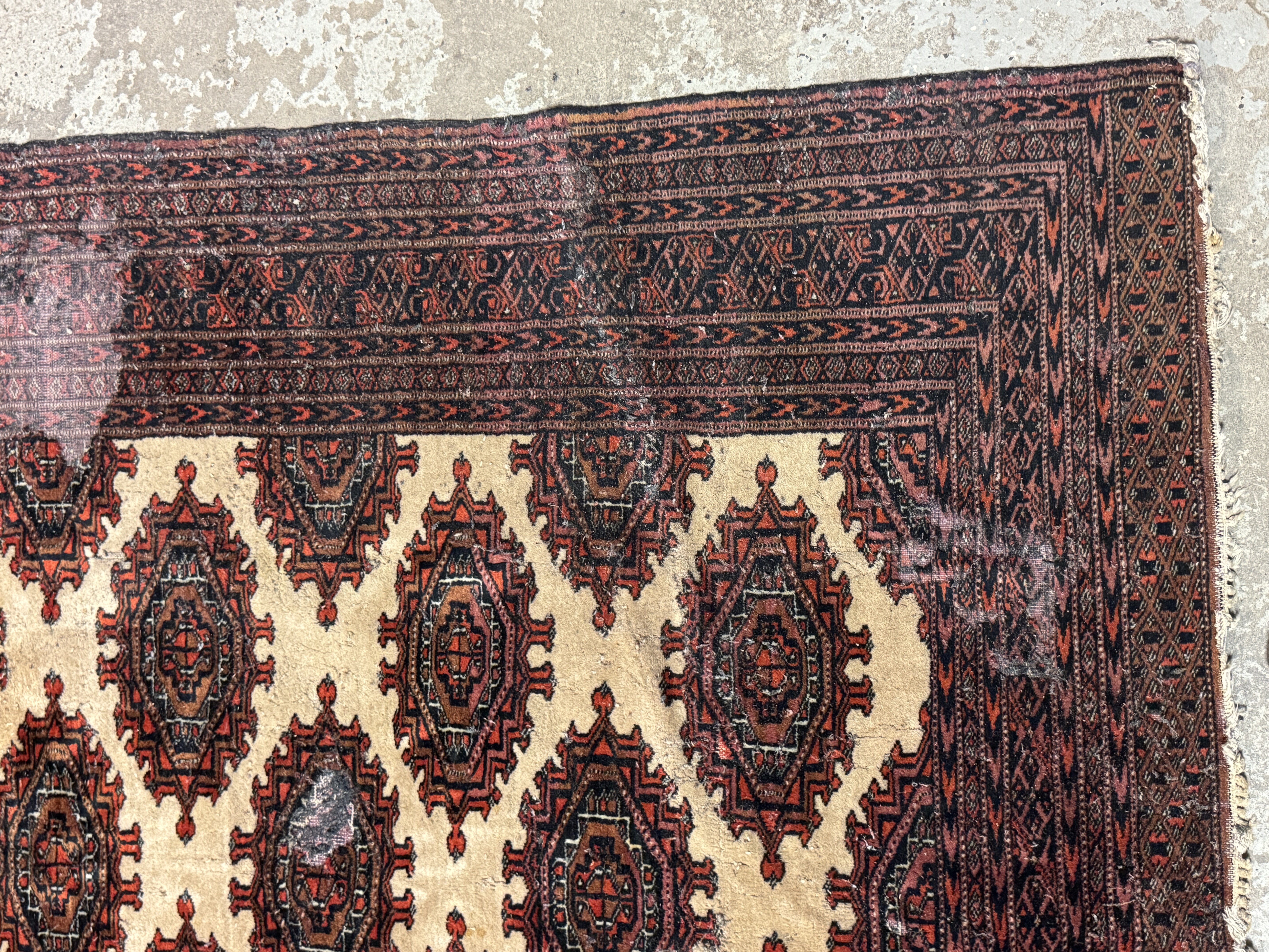 Hand-Knotted Pakistani Bokhara Wool Area Rug
