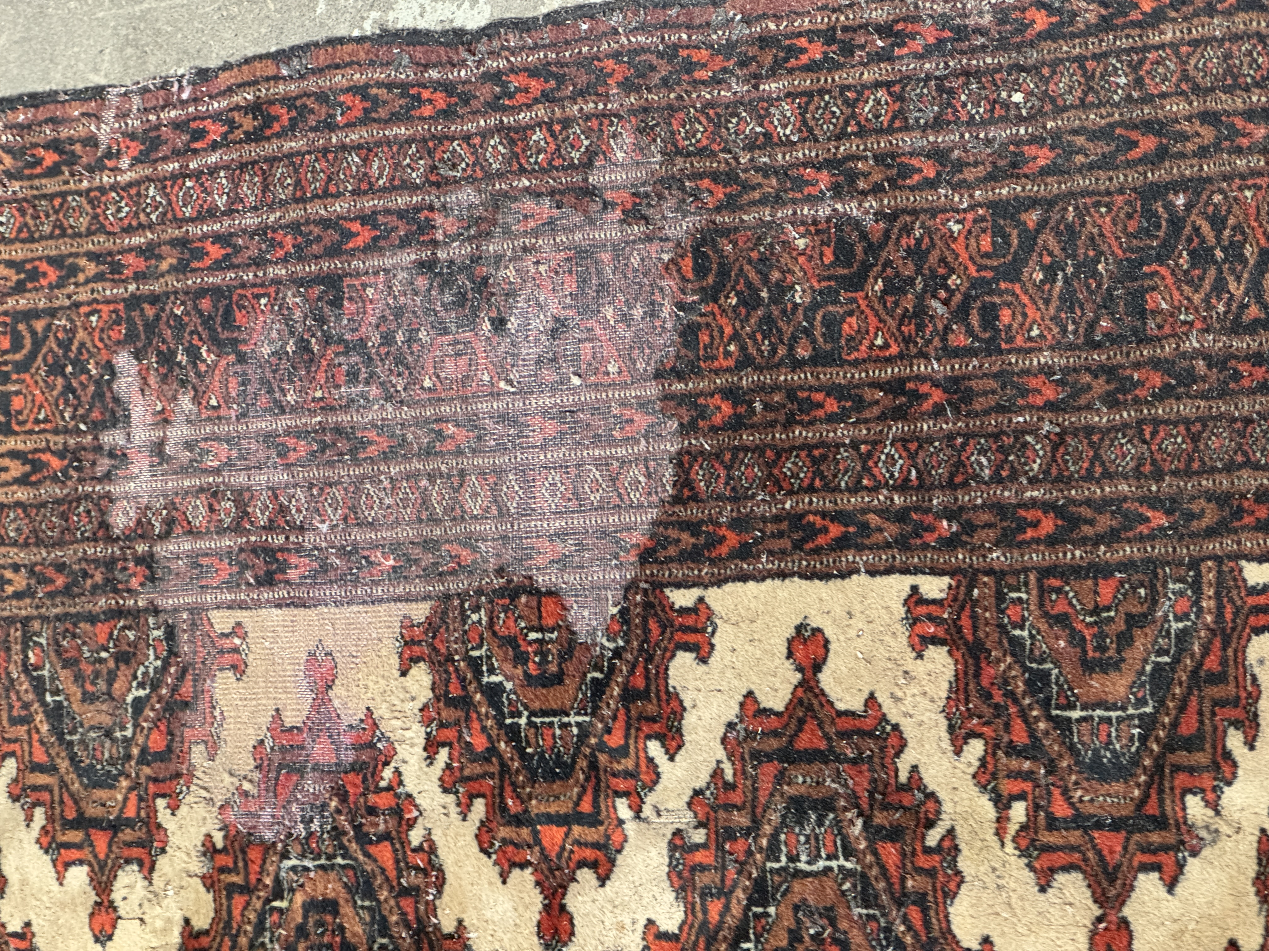 Hand-Knotted Pakistani Bokhara Wool Area Rug