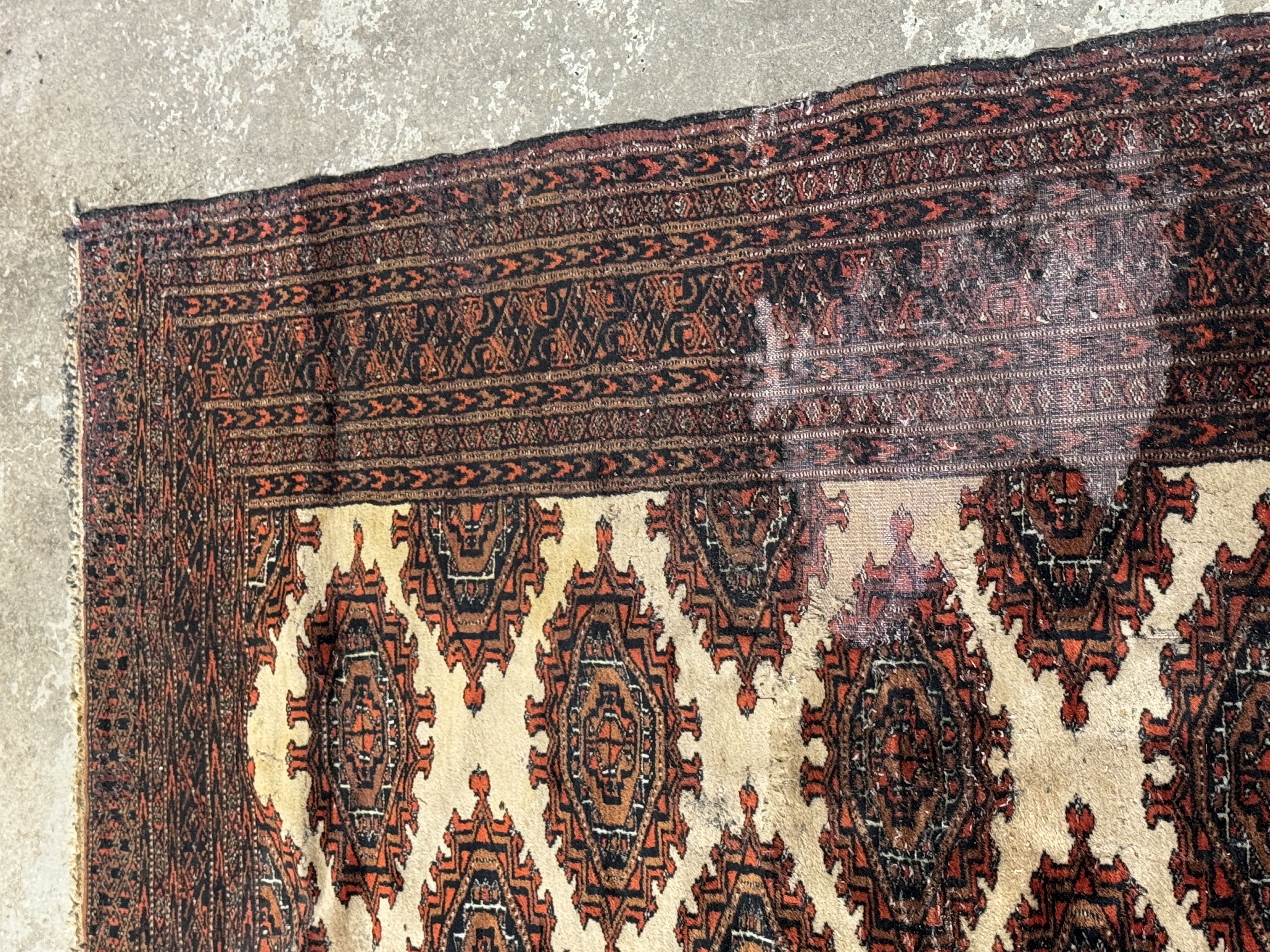 Hand-Knotted Pakistani Bokhara Wool Area Rug