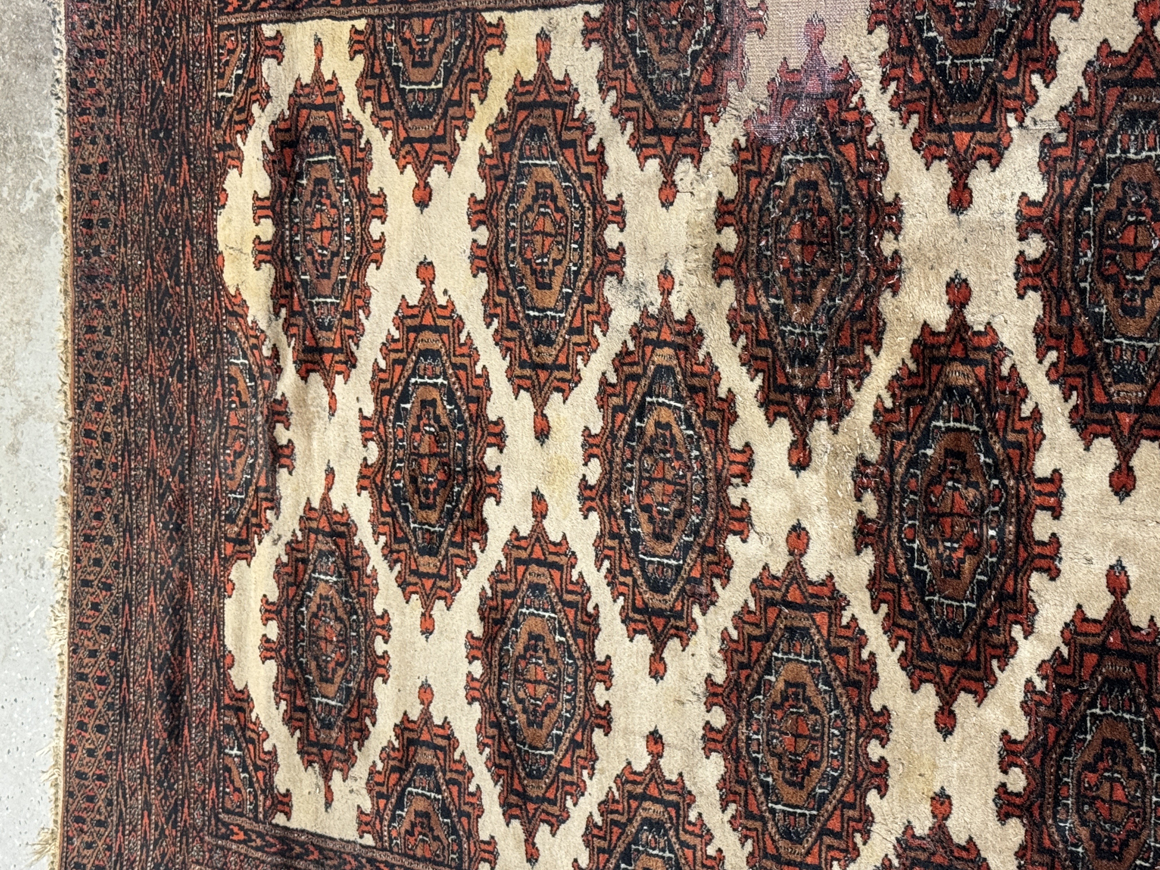 Hand-Knotted Pakistani Bokhara Wool Area Rug
