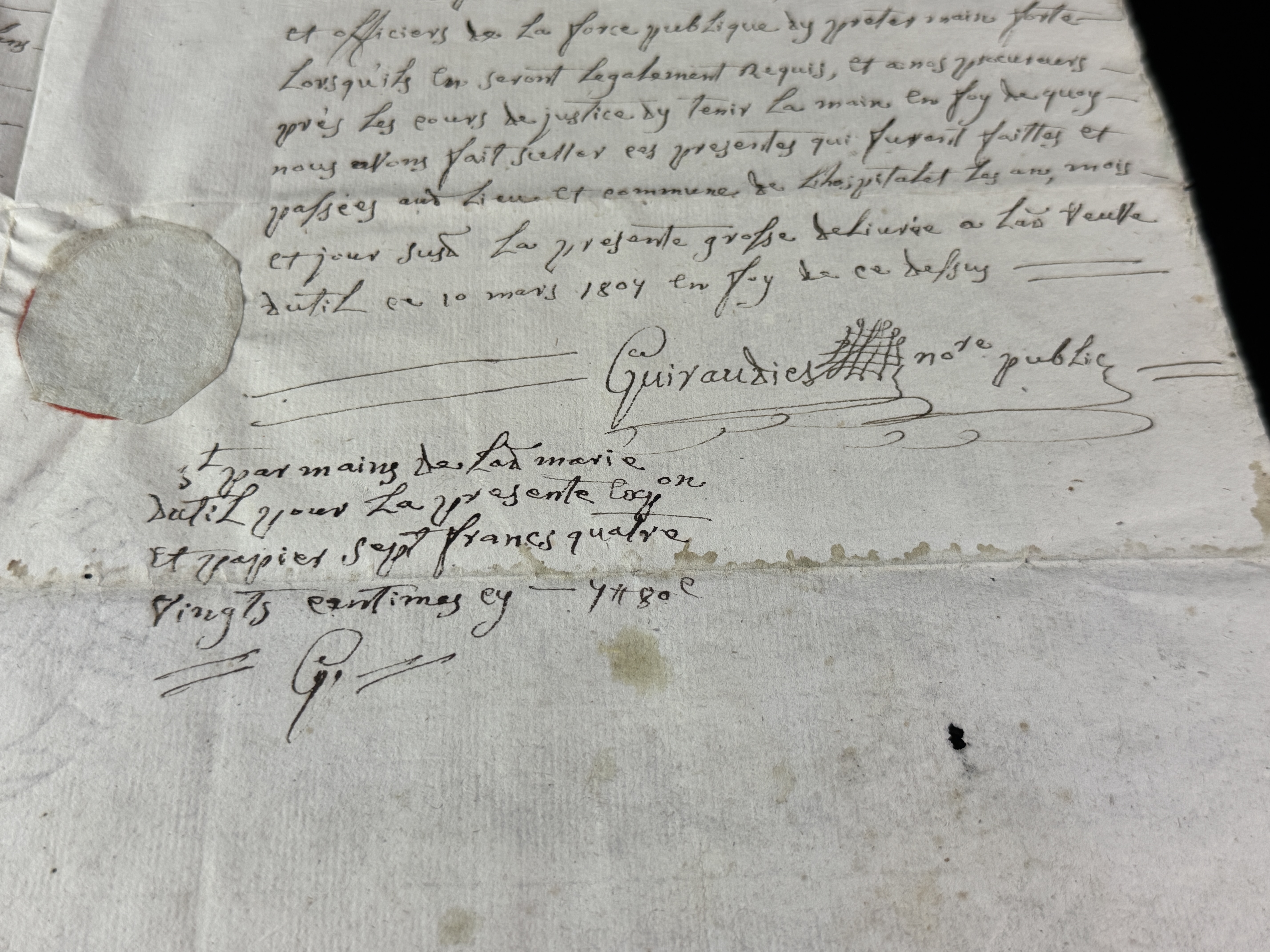 Napoleonic Era Notarial Grosse d Inventaire Document Dated 24 Fructidor Year 12
