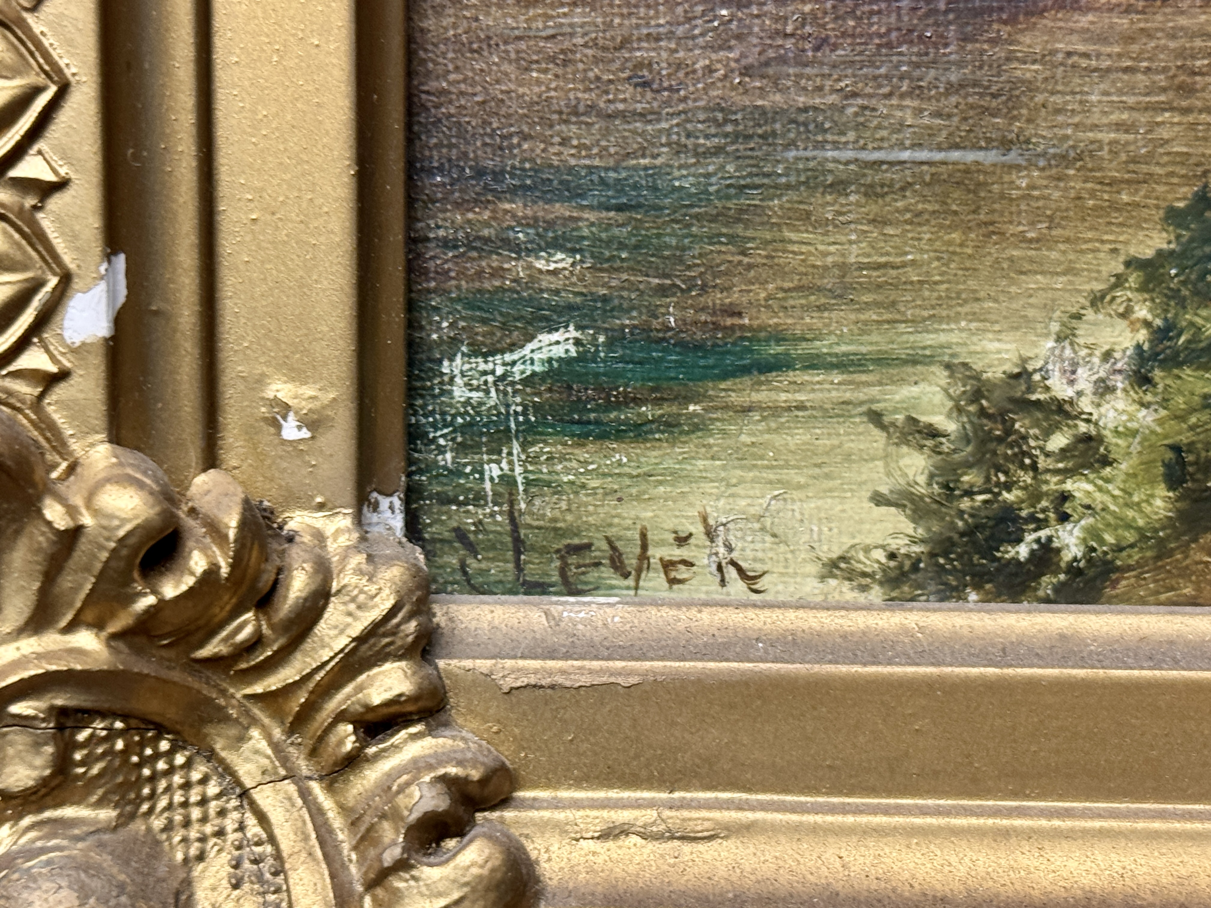 C. Lever, Oil on Canvas, Rural Cottage Landscape