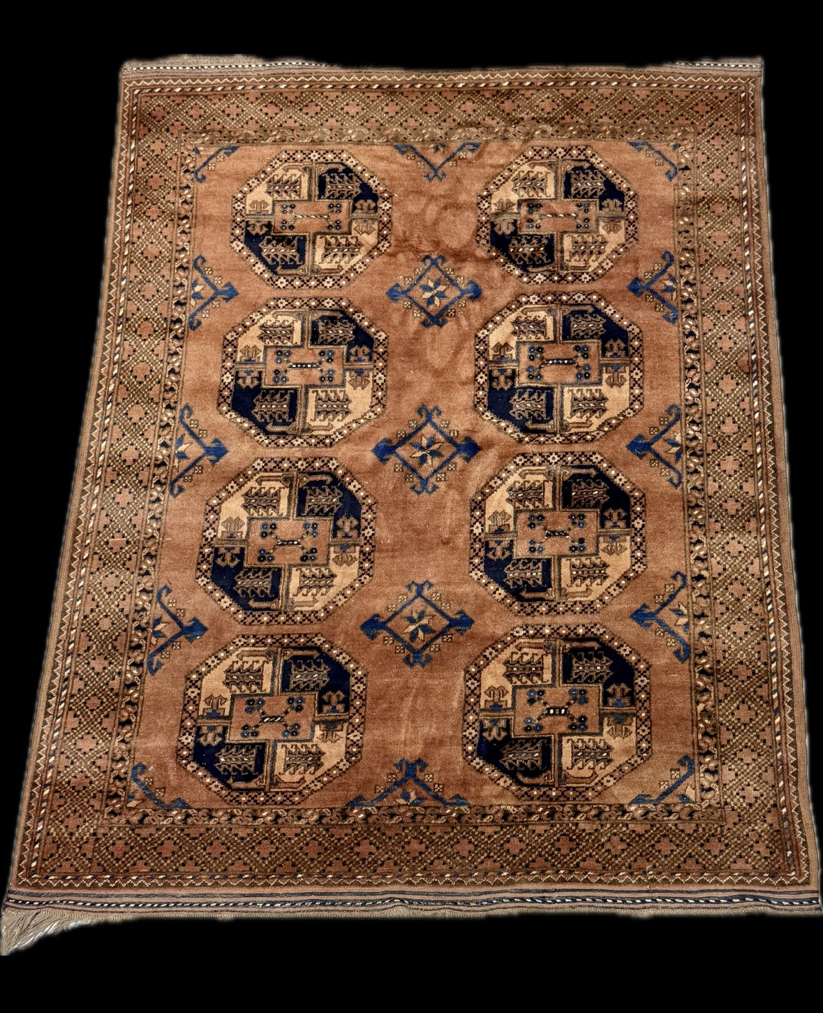Hand Knotted Afghan Ersari Turkoman Wool Rug