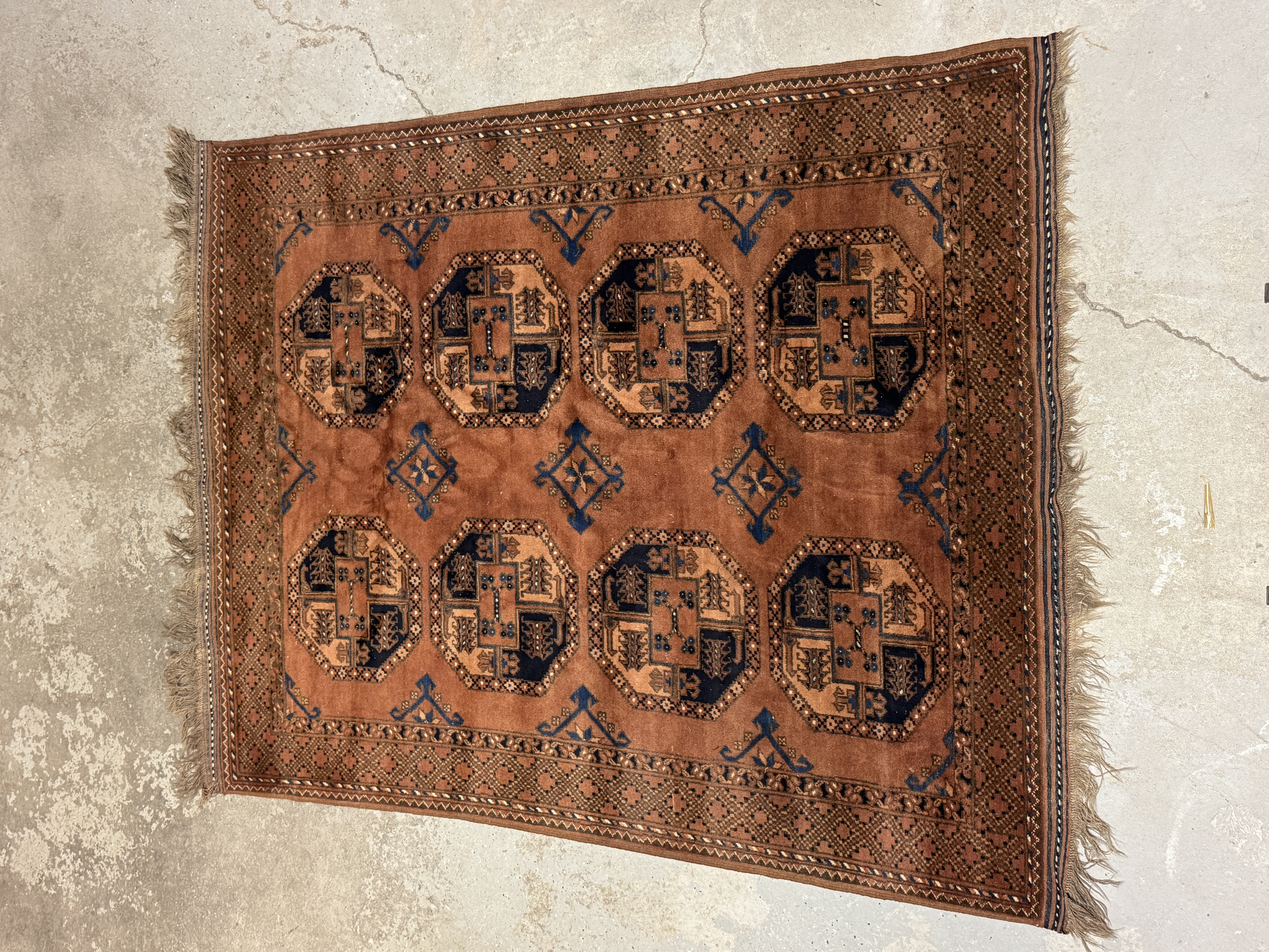 Hand Knotted Afghan Ersari Turkoman Wool Rug