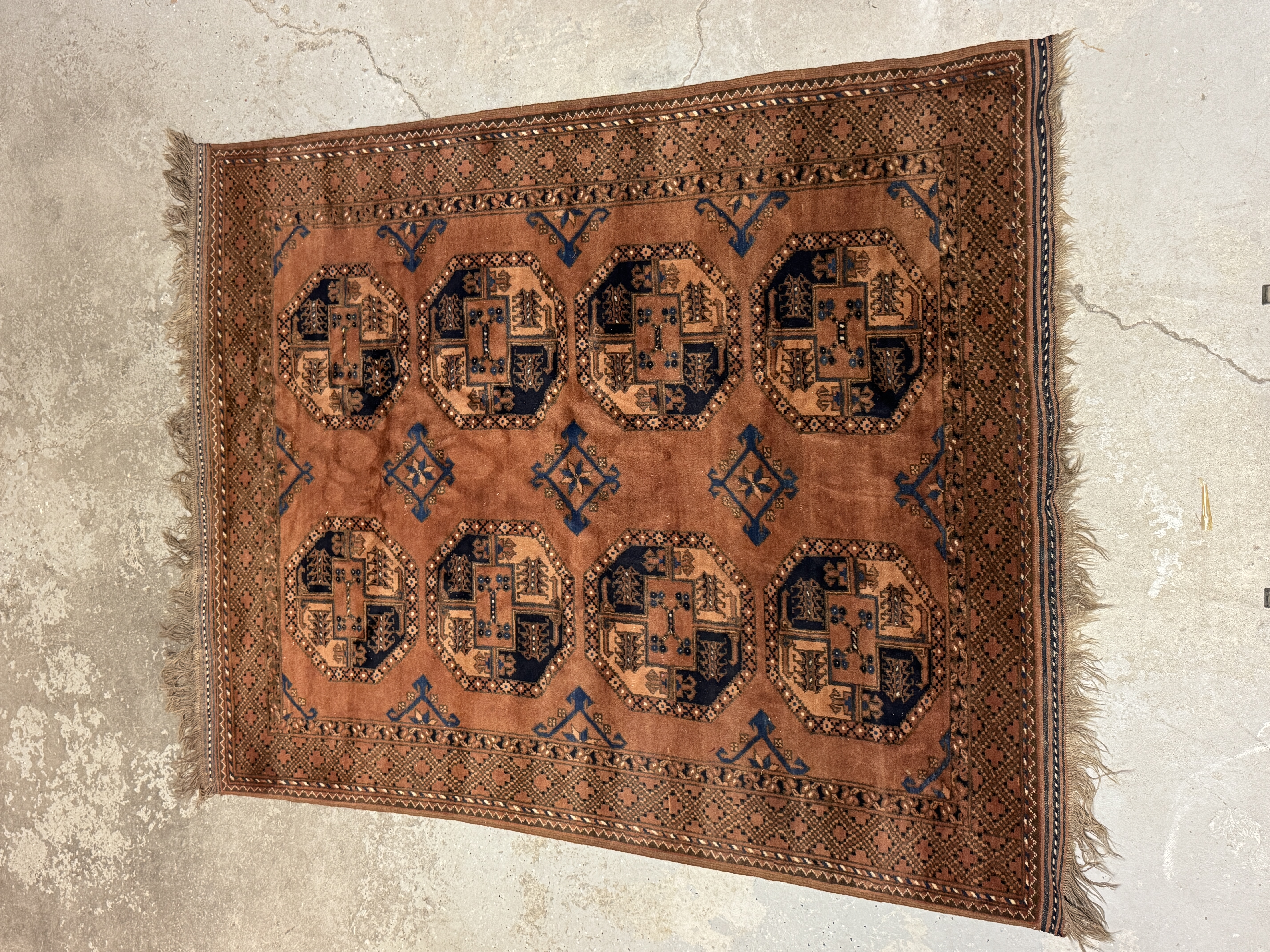 Hand Knotted Afghan Ersari Turkoman Wool Rug