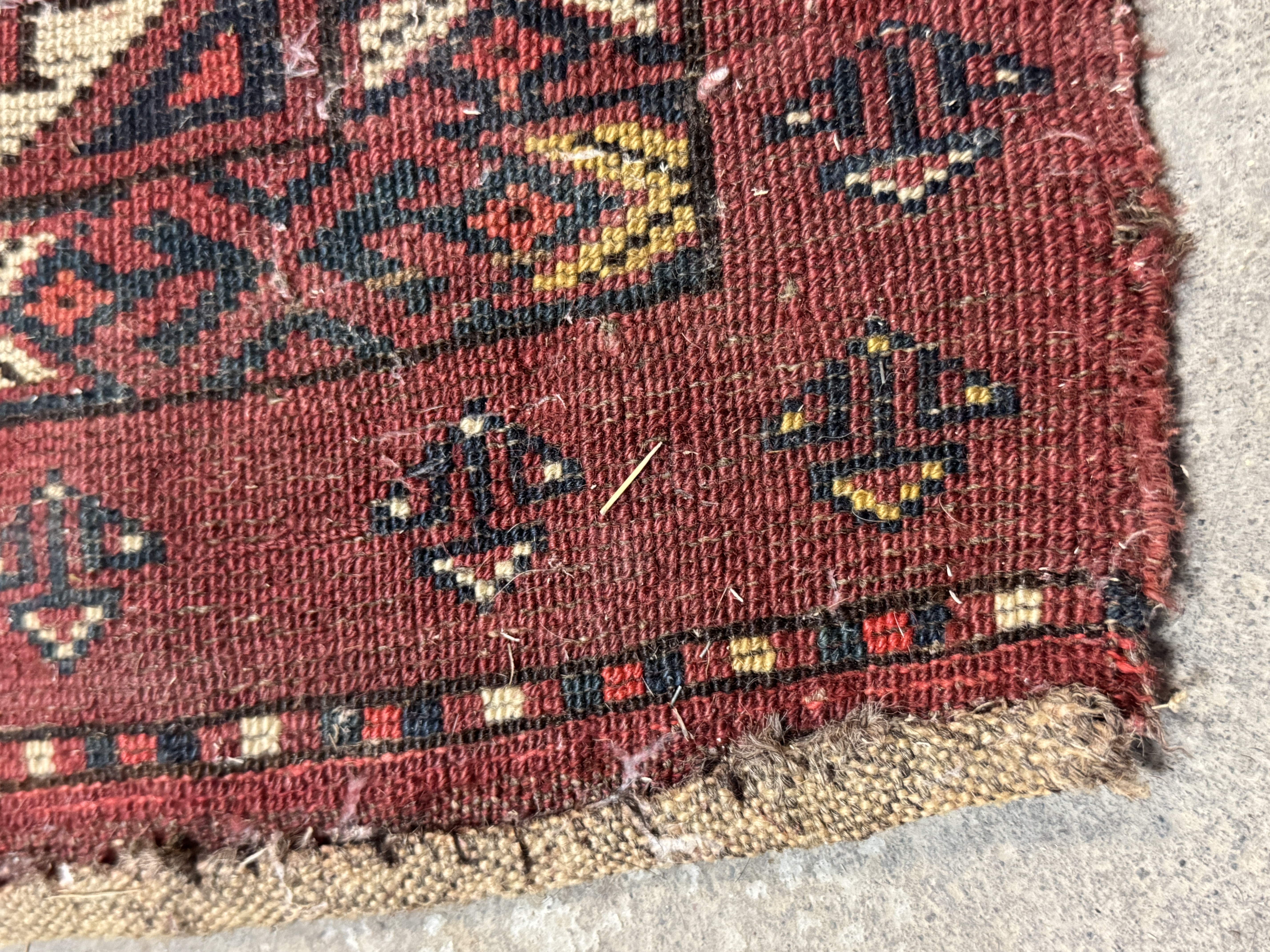 Hand-Knotted Tribal Rug with Geometric Medallion Design