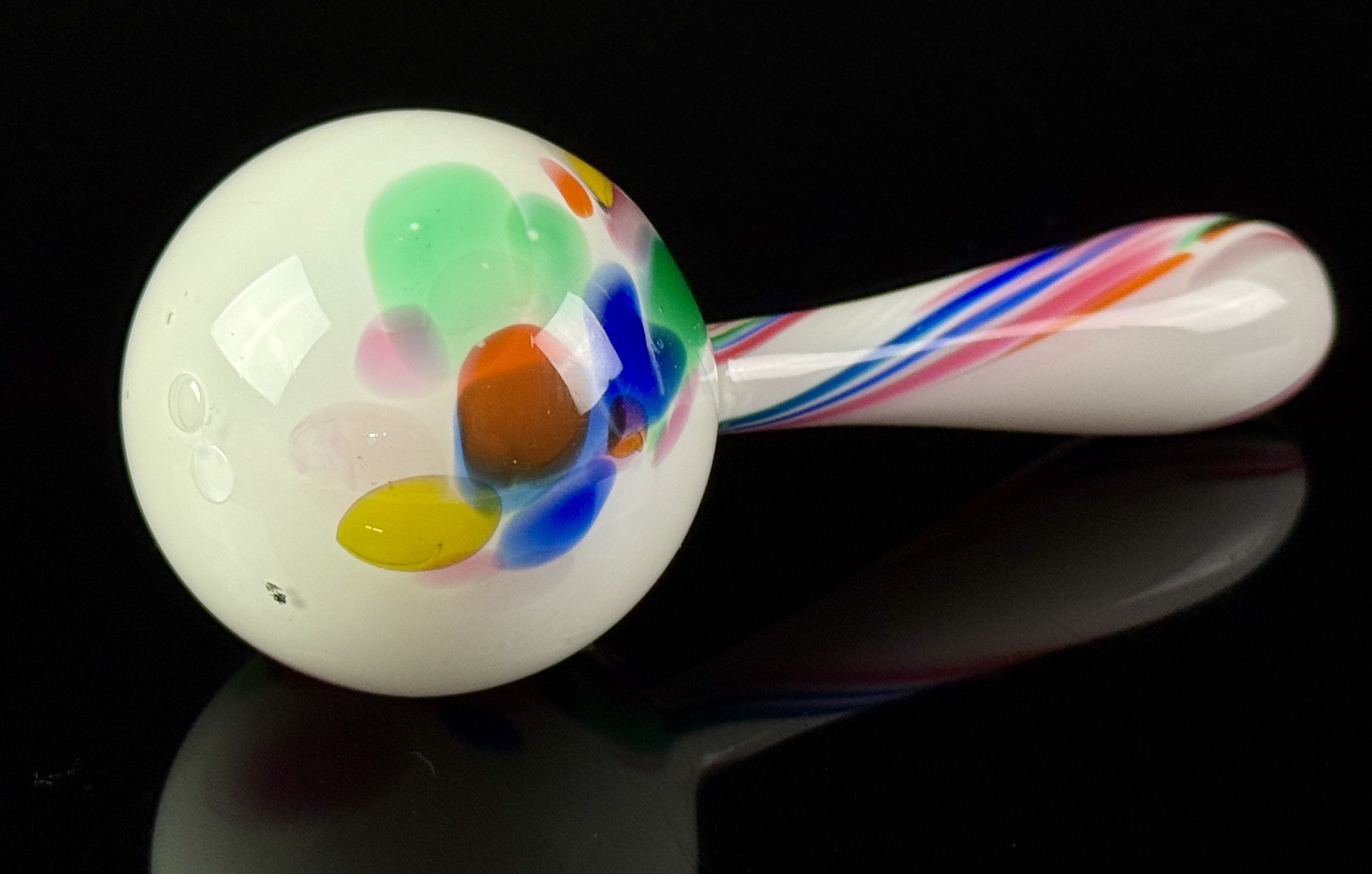 A Hand-Blown Multicolored Glass Sock Darner