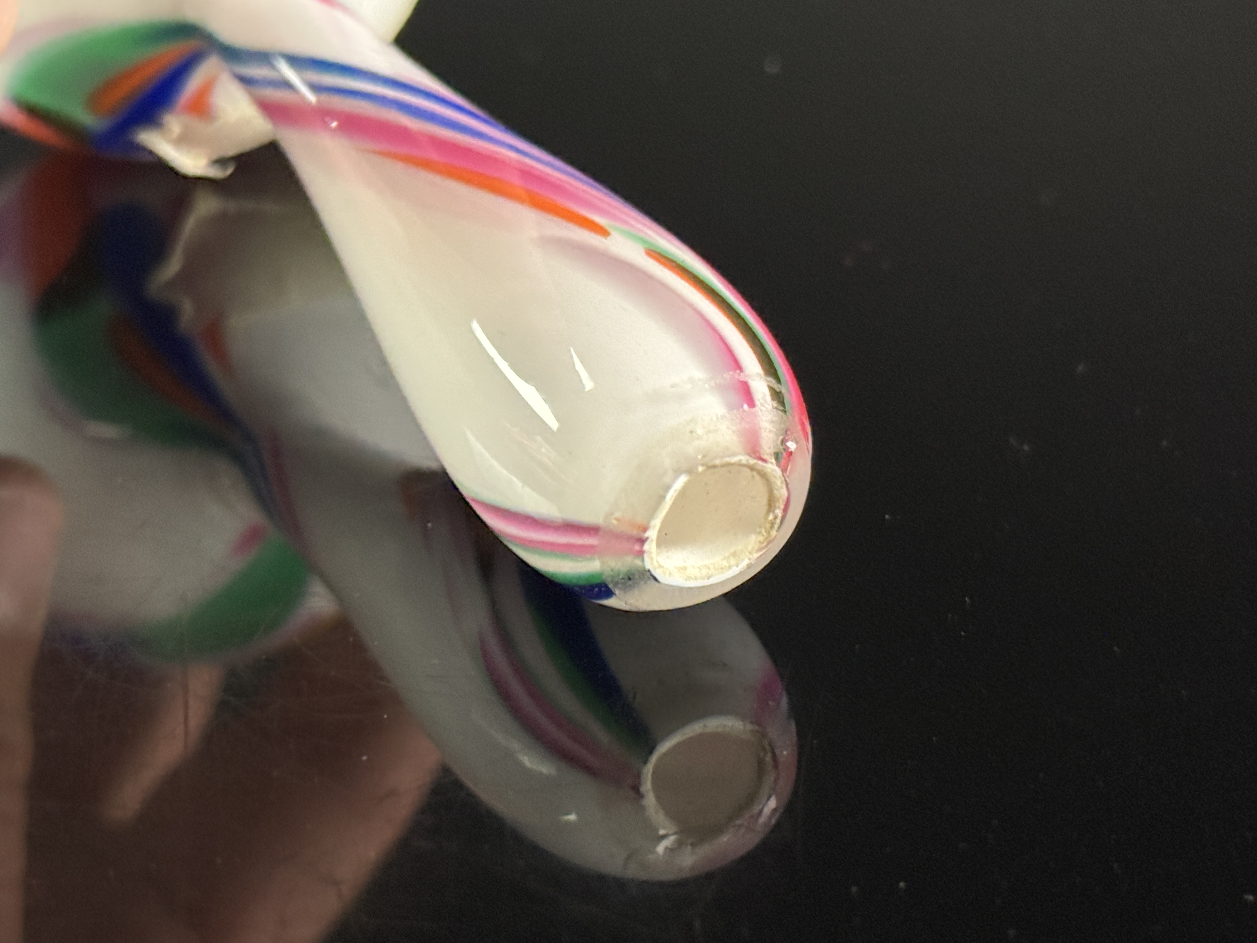 A Hand-Blown Multicolored Glass Sock Darner