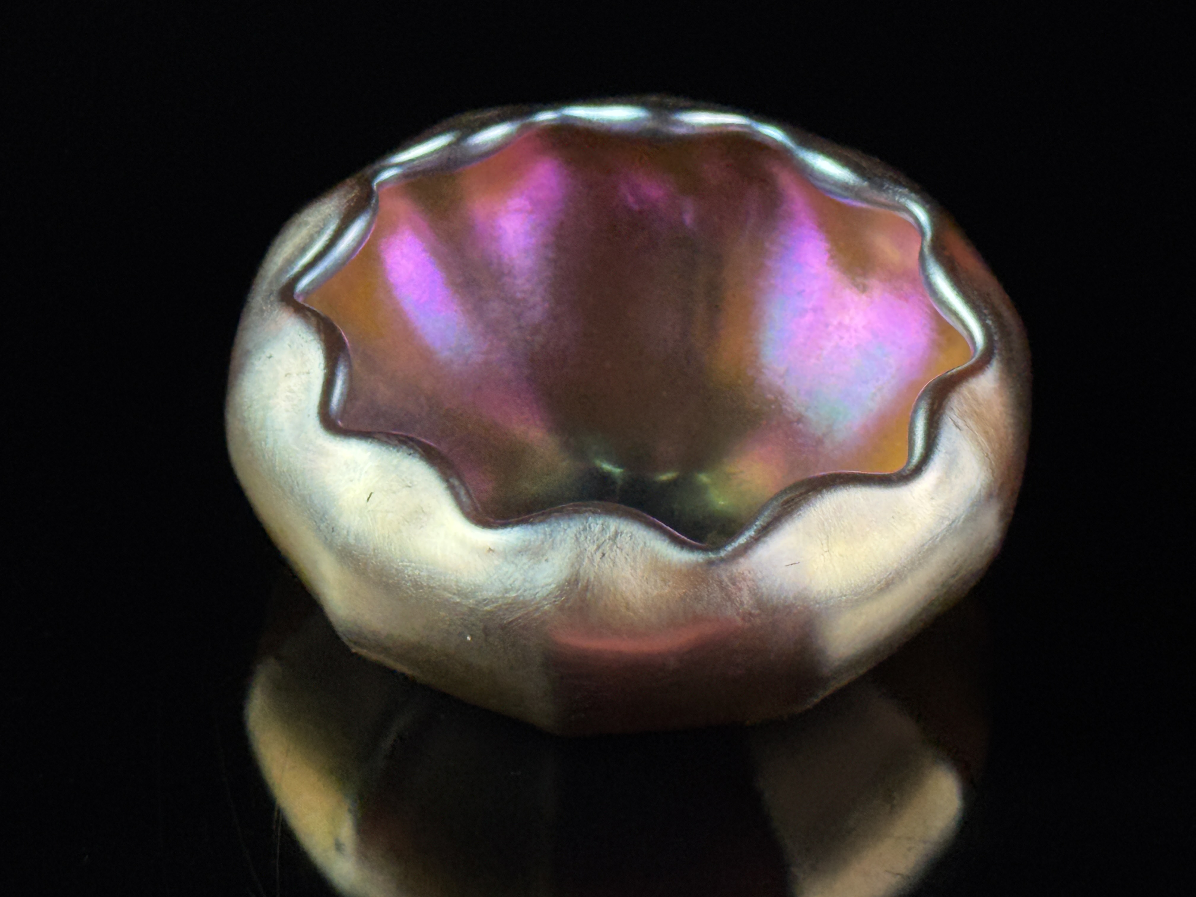 Steuben Aurene Iridescent Art Glass Salt Cellar
