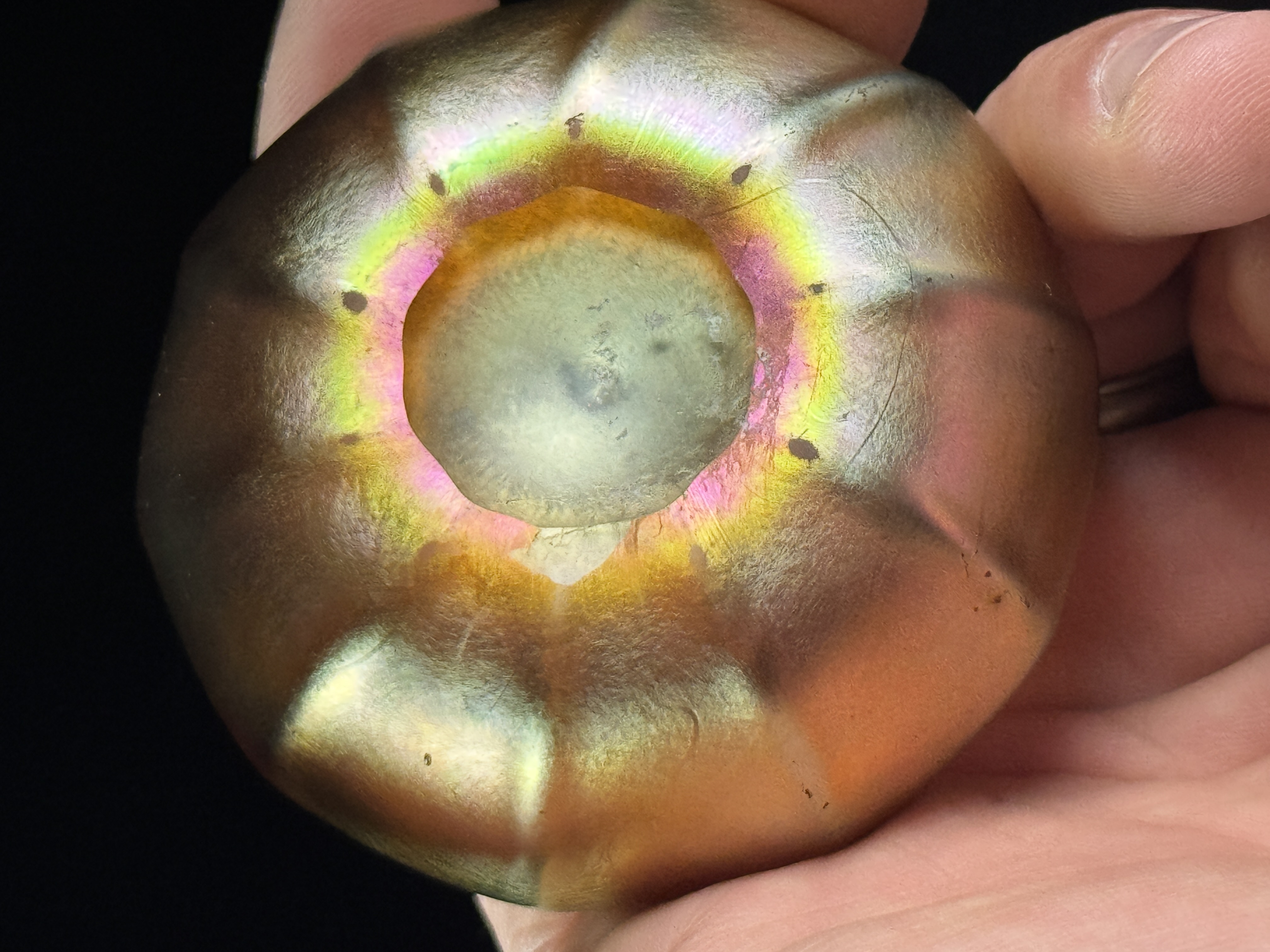 Steuben Aurene Iridescent Art Glass Salt Cellar