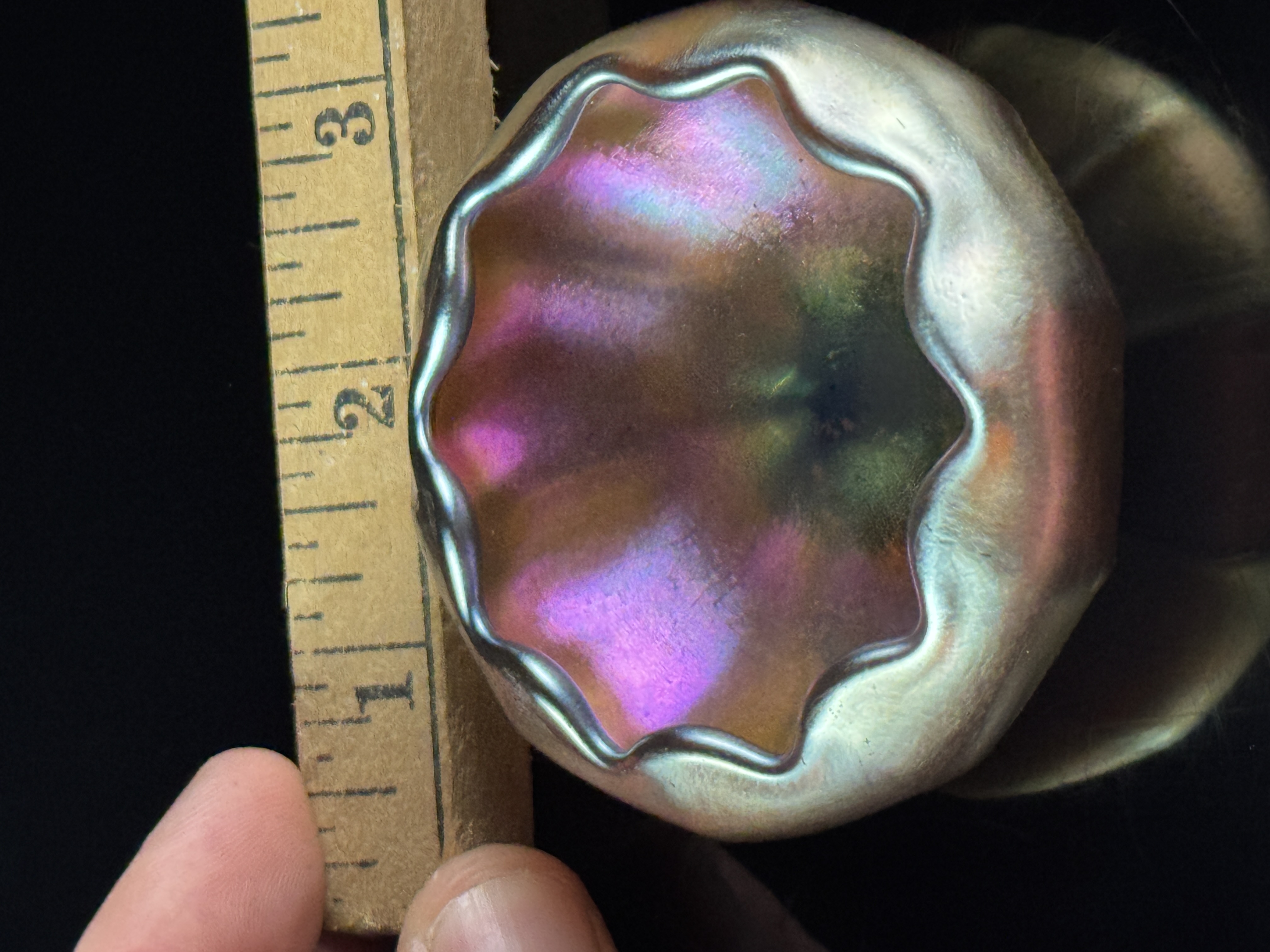 Steuben Aurene Iridescent Art Glass Salt Cellar