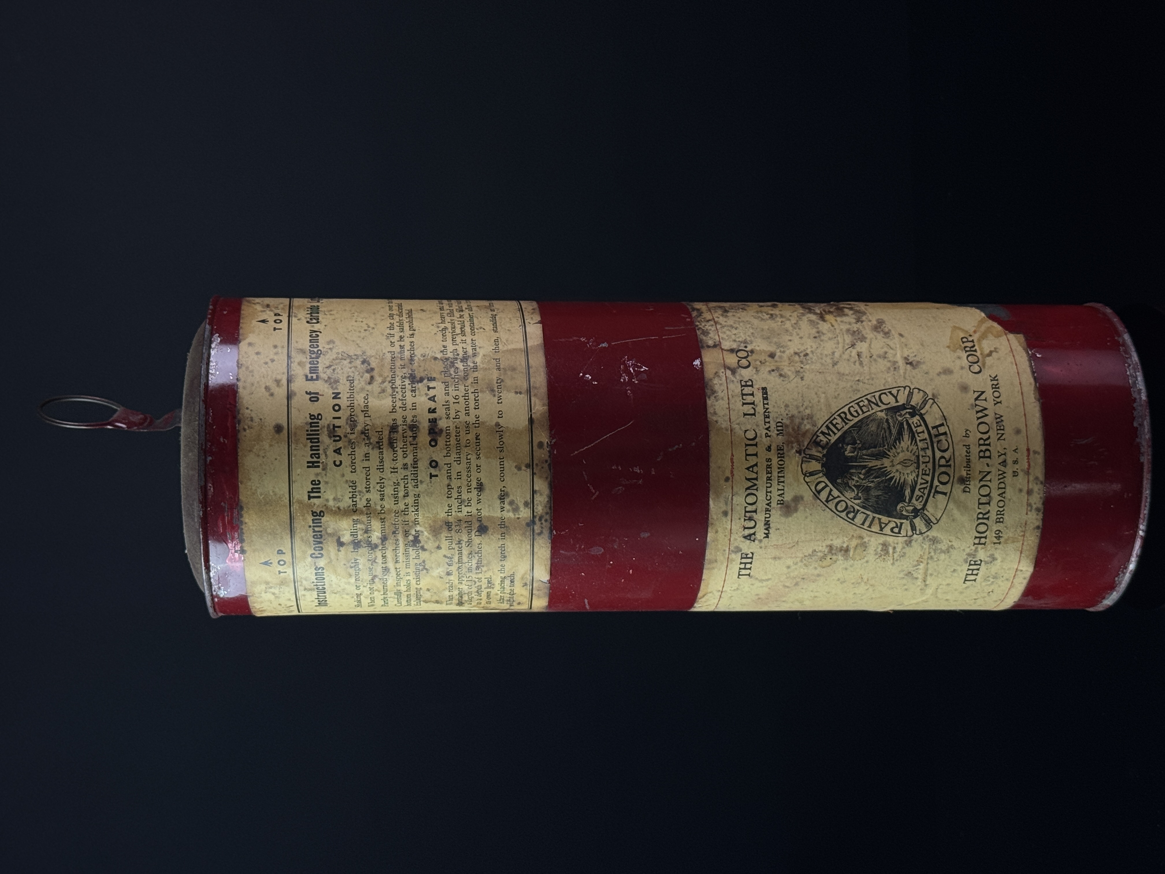 Antique Save-U-Lite Railroad Emergency Carbide Torch by The Automatic Lite Co.